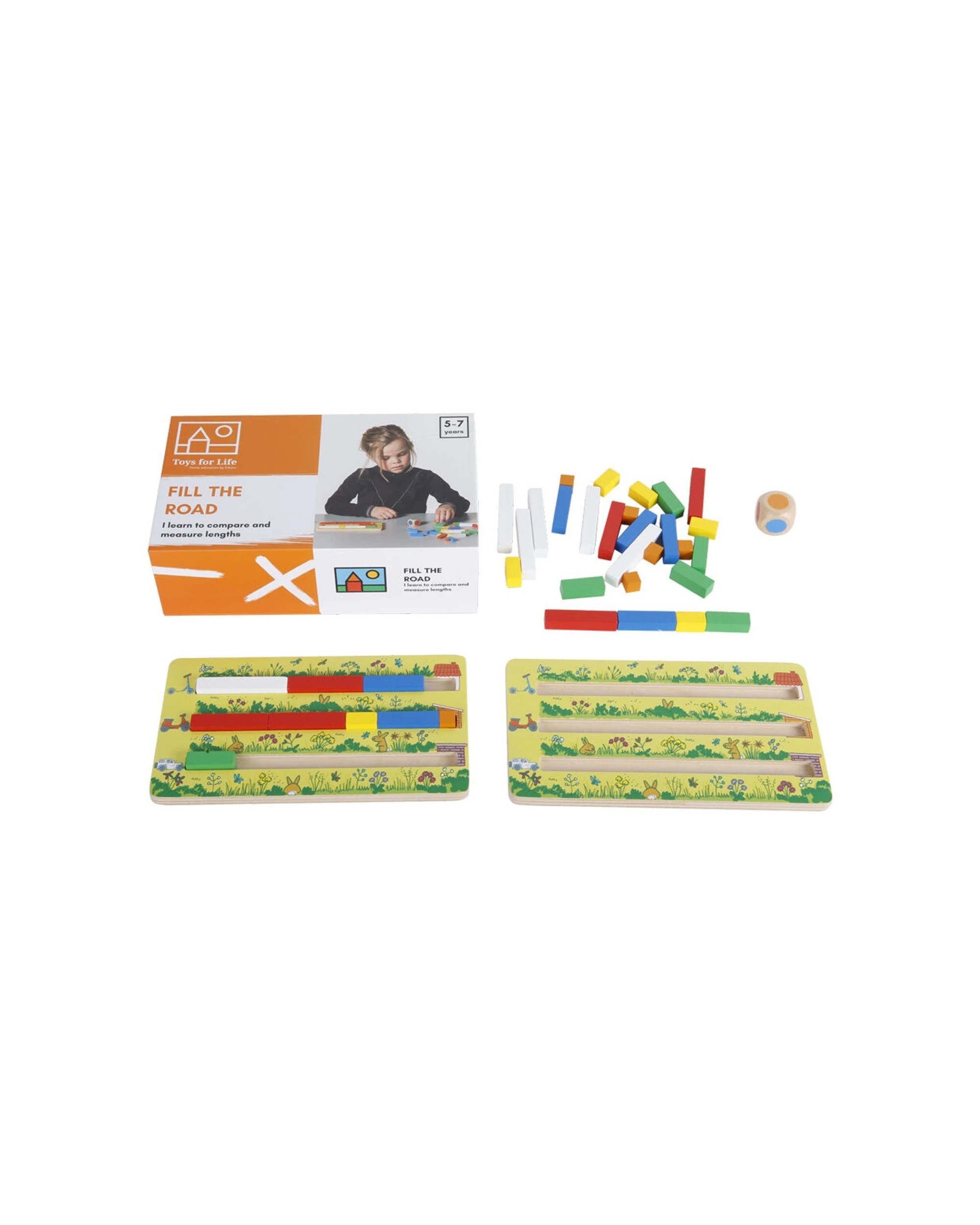 1 TFL Fill The Road Blocks 36Pc Educational Puzzle Toy 3 Years Wooden With Dice - Multi, 1 of 3