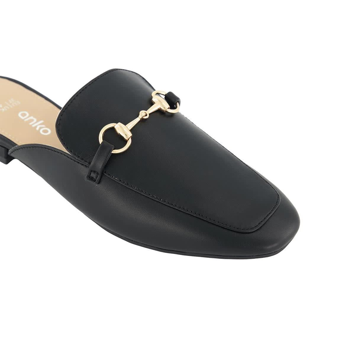 4 Almond Chain Detail Mules Black, 4 of 4