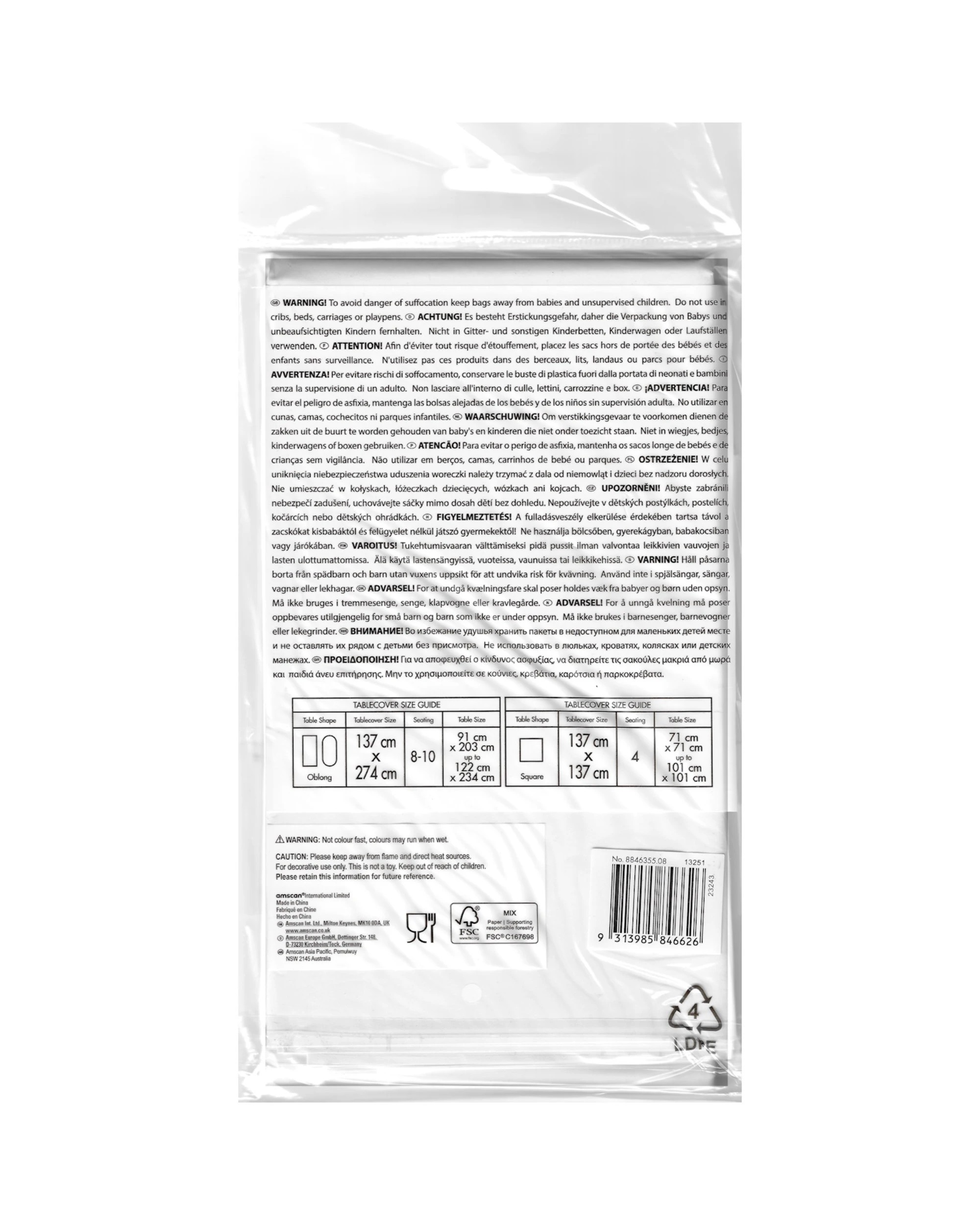 4 Amscan Rectangle Paper Tablecloth - Frosty White - Frosty White, 4 of 4