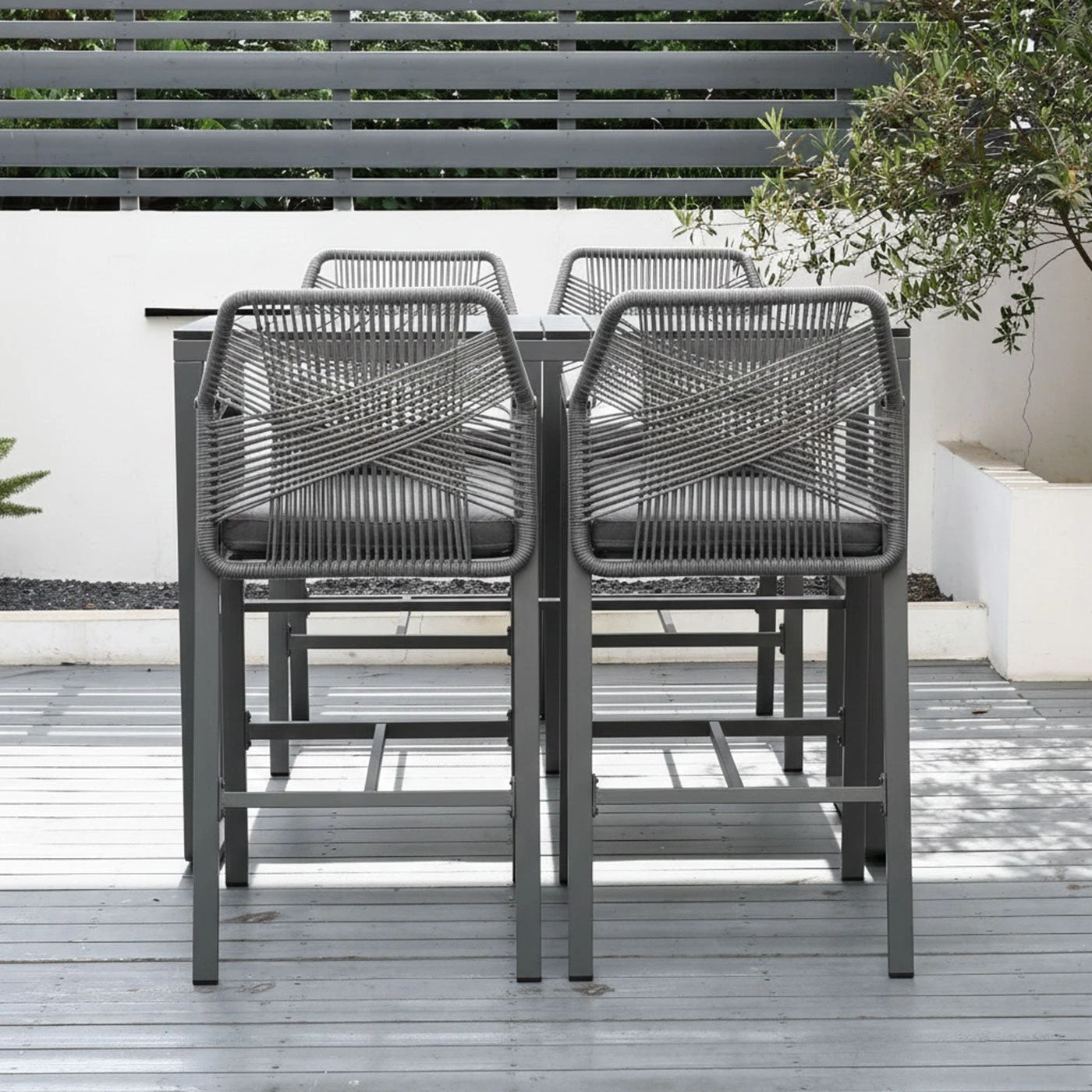 5 Moda Living Brighton Aluminium 5-Piece Outdoor Bar Table and Stool Set - Charcoal, 5 of 9