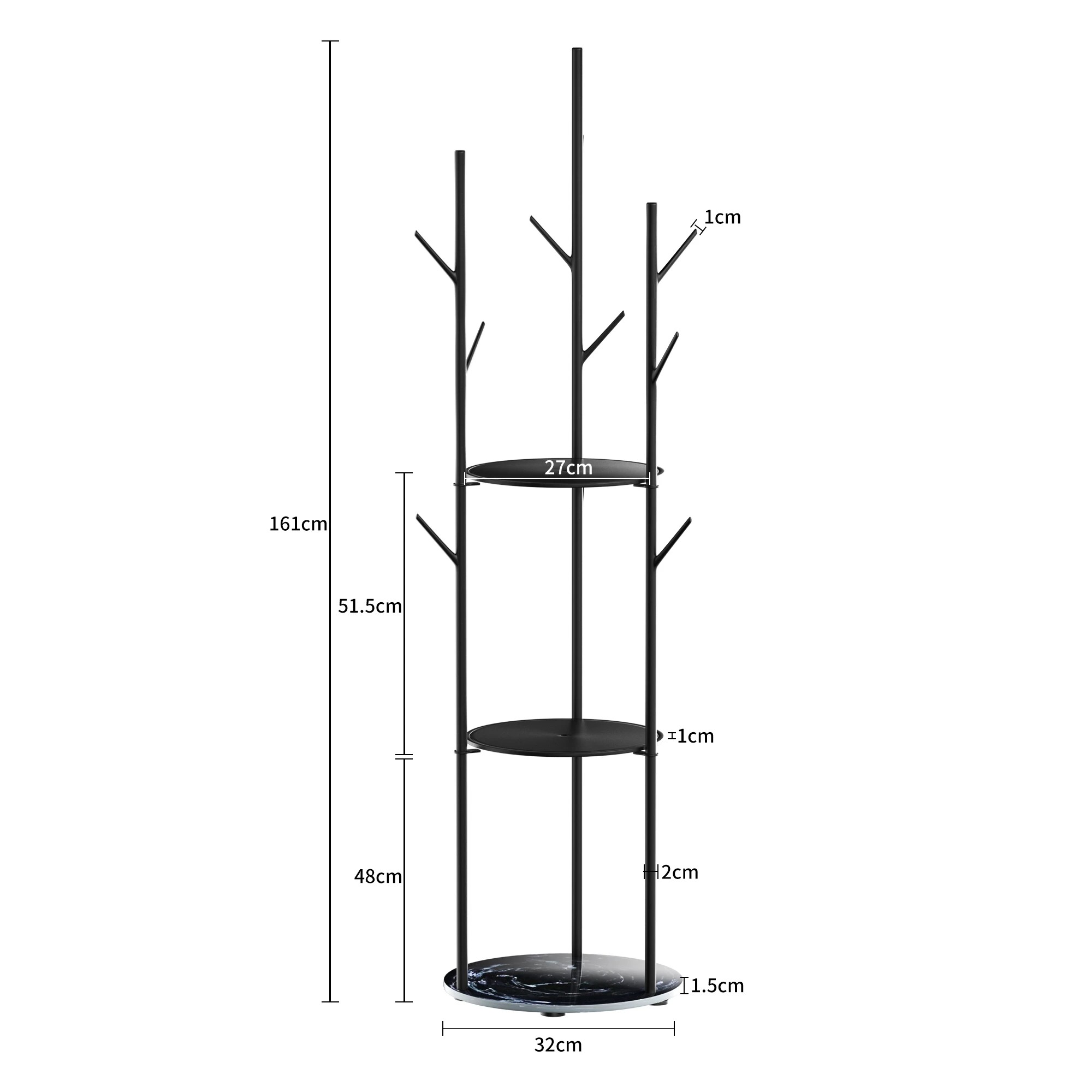 3 Levede Coat Stand - Black, 3 of 6