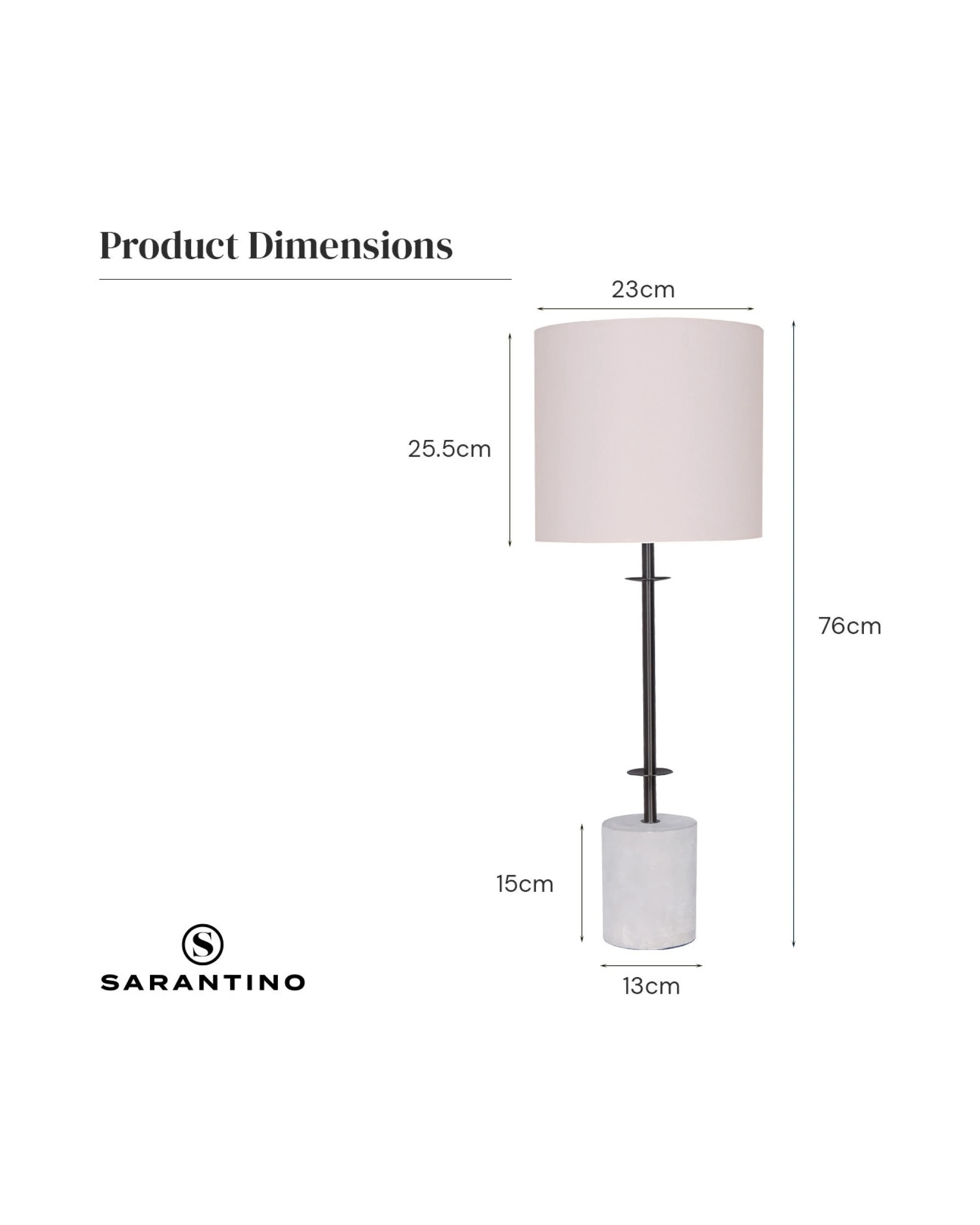 8 Sarantino Concrete Metal Desk Table Lamp Linen Drum Shade - Off-White, 8 of 10