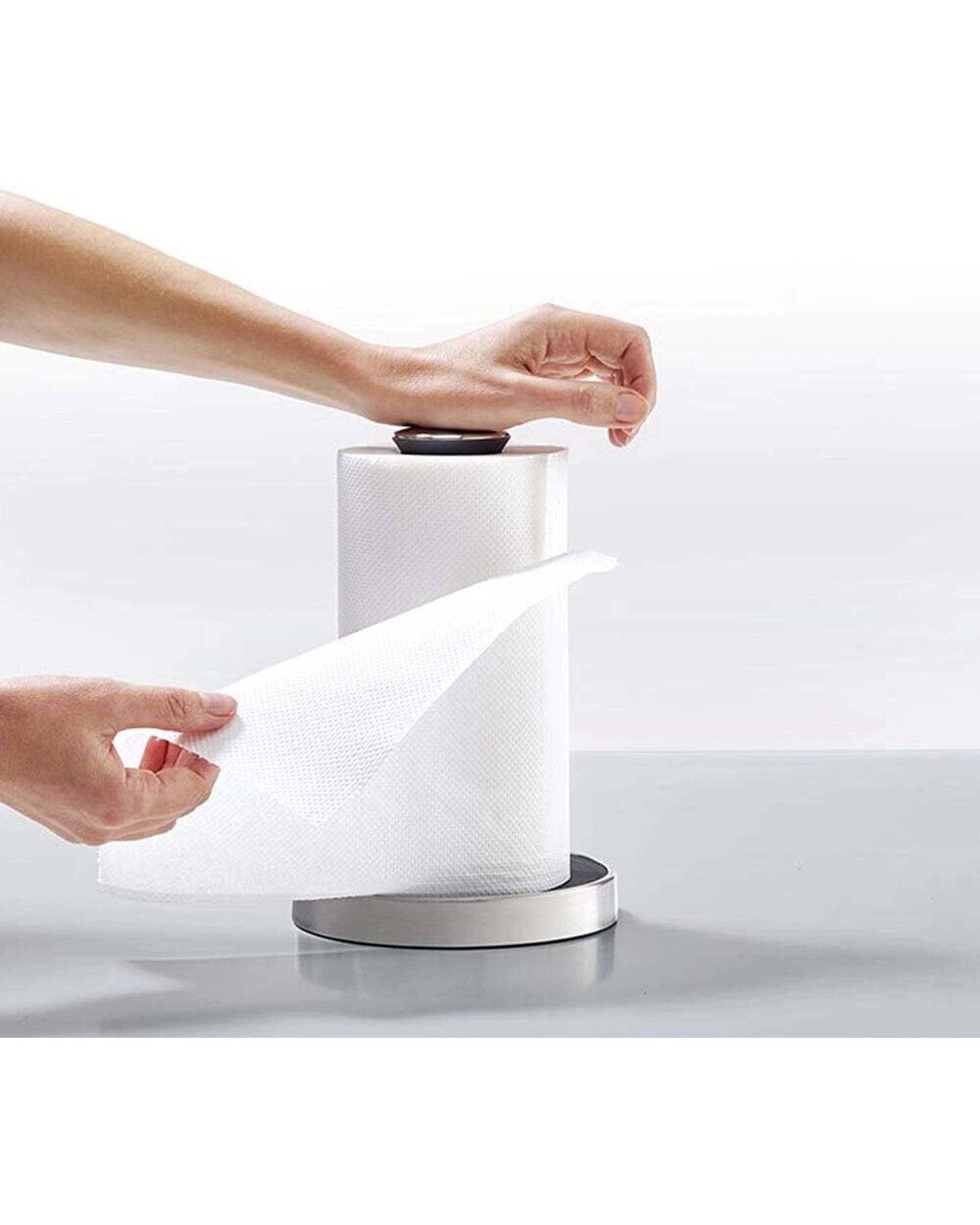 5 Joseph Joseph Push Tear Kitchen Roll Holder Push Down Lock Mechanism 2PK - Grey, 5 of 7