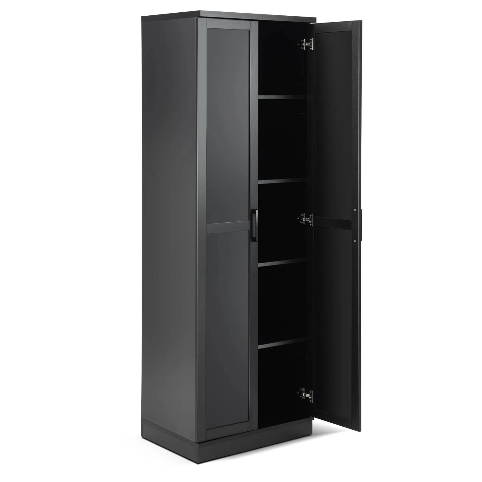 1 Costway Tall Cabinet Sideboard 2 Doors Black, 1 of 5
