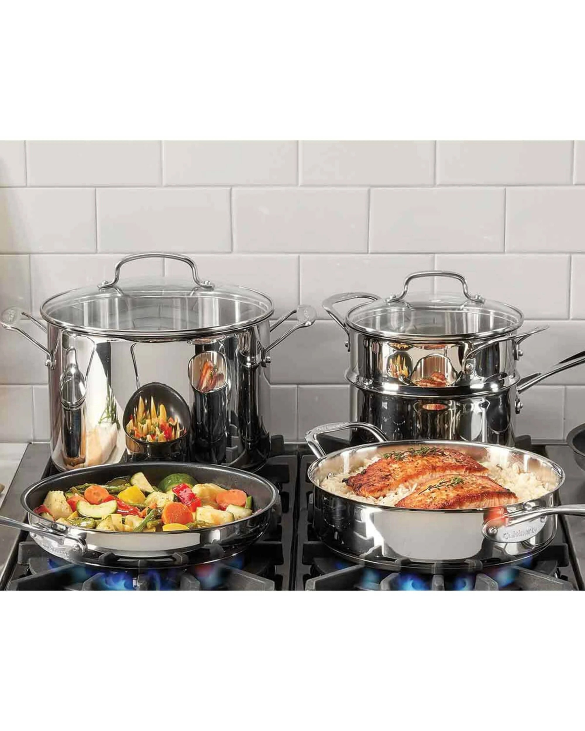 3 Cuisinart Chef's Classic Stainless Steel 11 Piece Cookware Set, 3 of 5