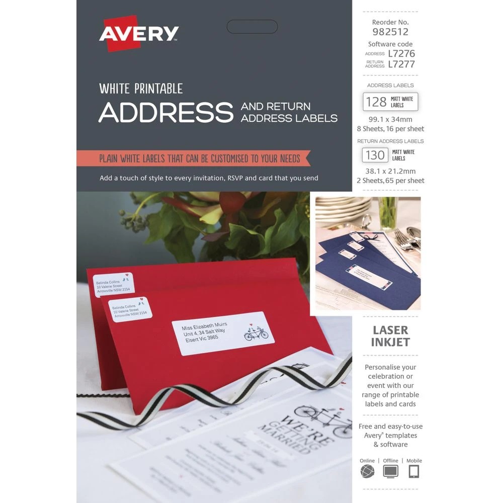 2 Avery Matte White Address Labels Kit 258 Pack, 2 of 7