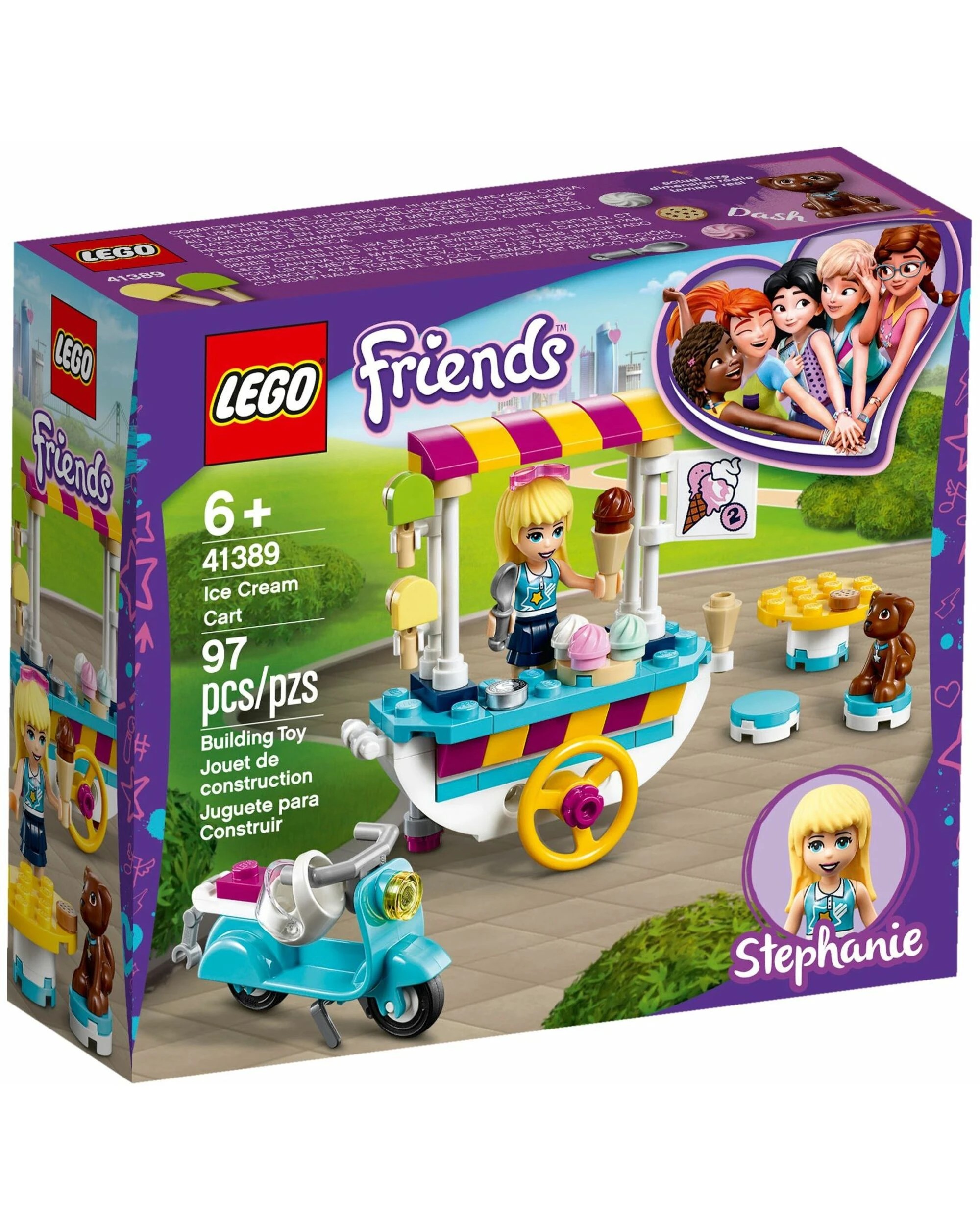 1 LEGO 41389 Ice Cream Cart Toy with Scooter & Stephanie Mini-doll, 1 of 4
