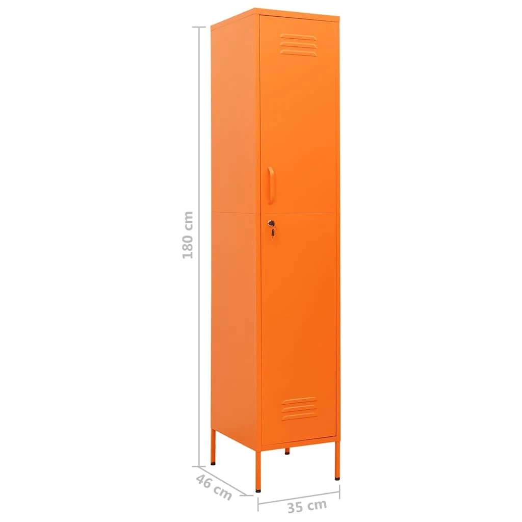 9 Vidaxl Locker Cabinet, Orange, 9 of 10
