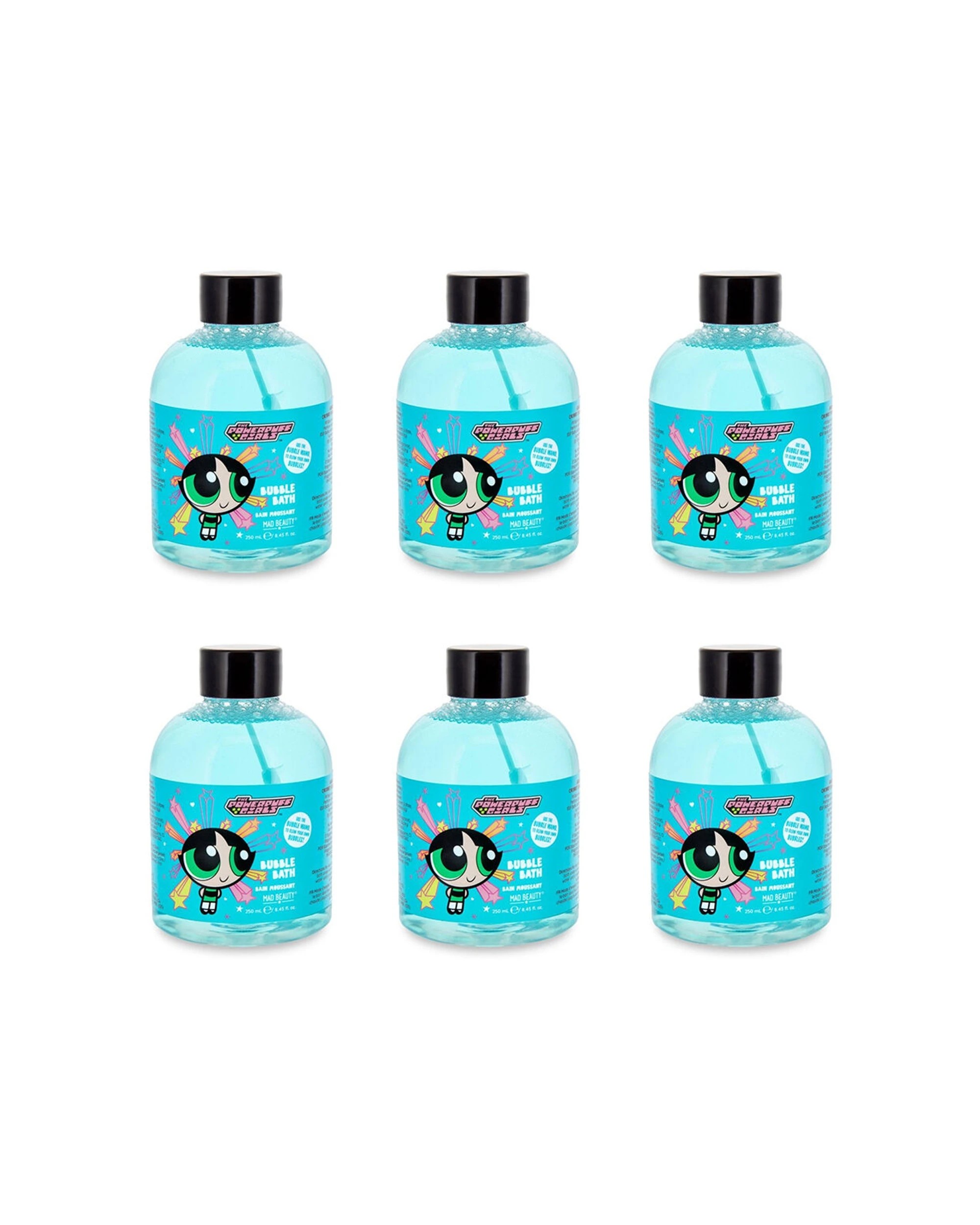 1 Warner Bros 6PK Powerpuff Girls Super Cute Bubble Bath Buttercup 250ml Coconut - Blue, 1 of 3