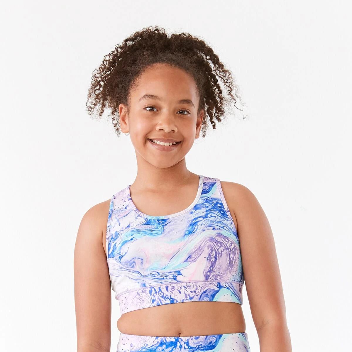 1 Active Kids Printed Crop Top Mlt Marble, 1 of 9