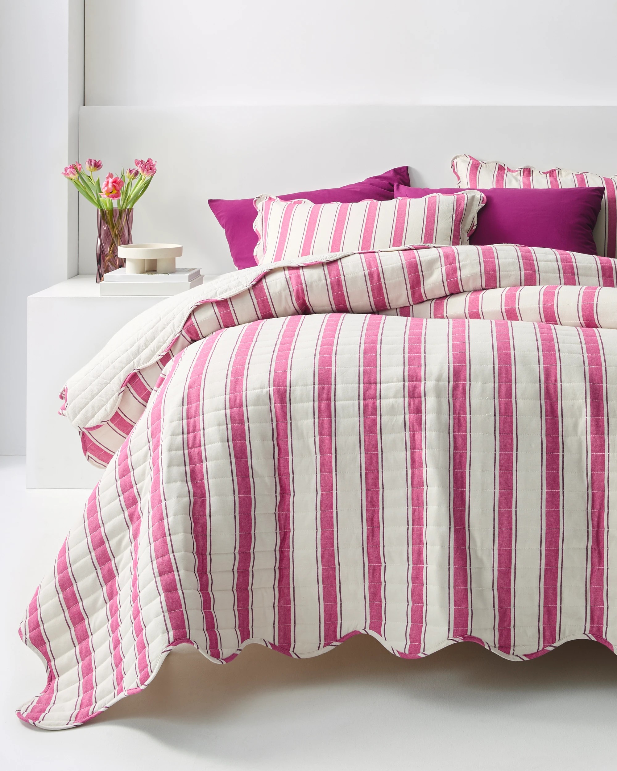 2 Target Esther Stripe Quilted Coverlet Set - King Bed - Pink, 2 of 8