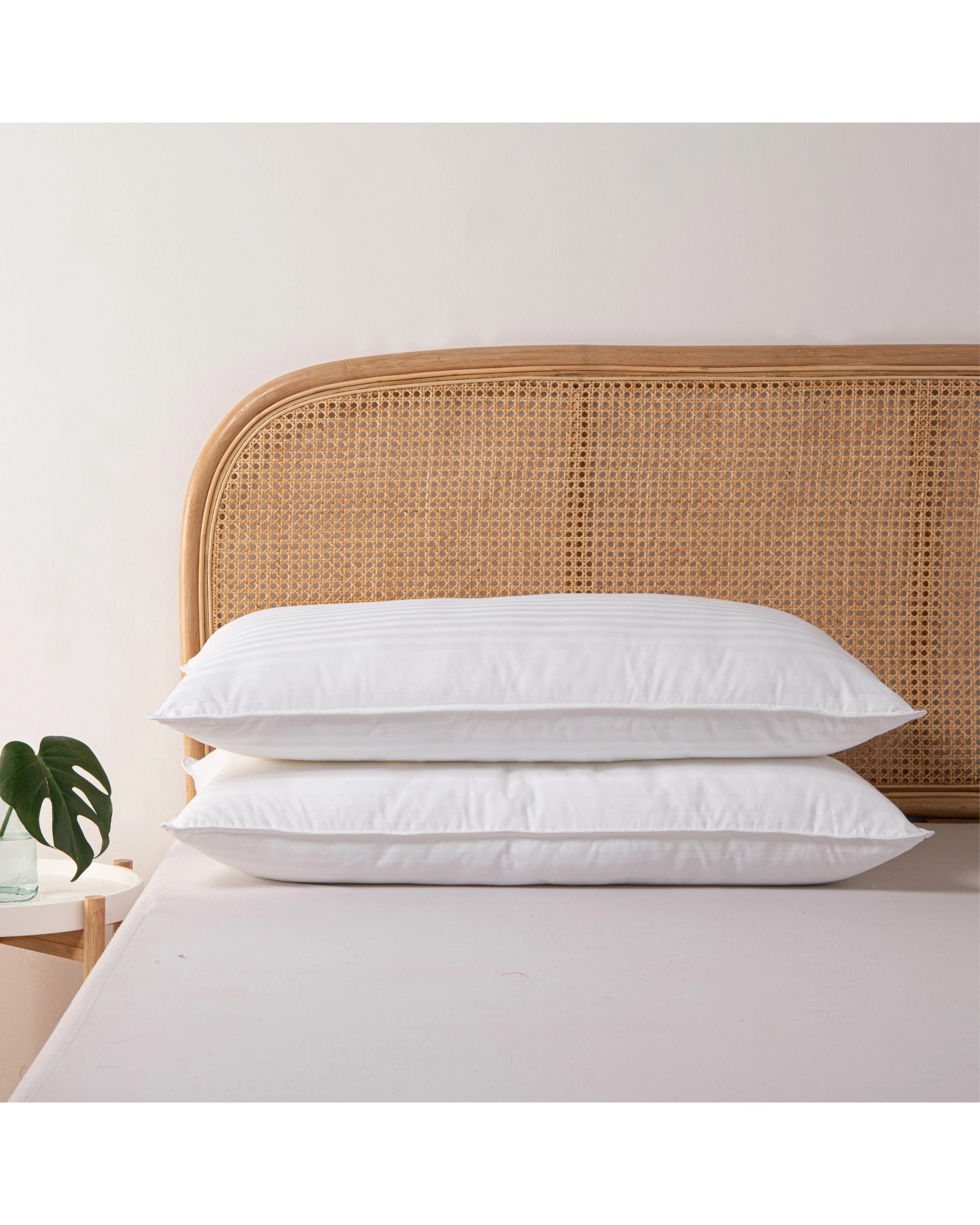 3 Dreamaker Hotel Collection Cotton Sateen Cover Microfibre King Pillow Twin Pack - White, 3 of 5