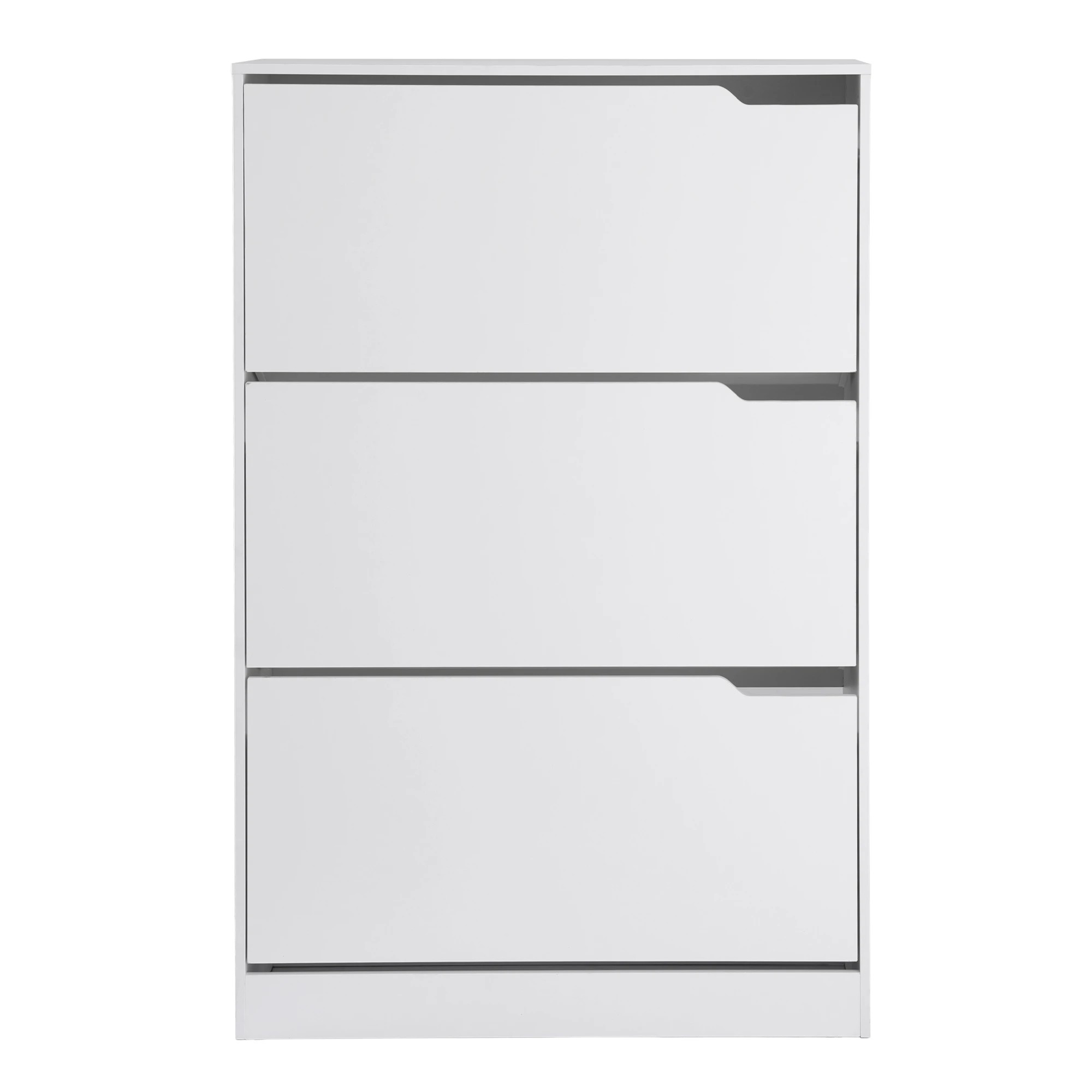 4 Artiss 3 Tier Shoe Rack Storage Cabinet with Adjustable Shelves - White, 4 of 5