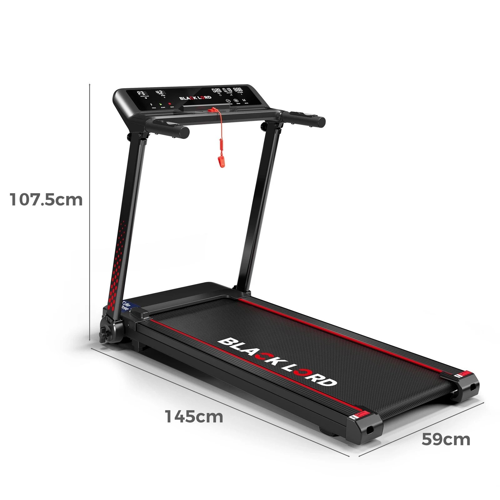 4 Black Lord Treadmill Electric Exercise Foldable Running Machine Home Gym Fitness - Black, 4 of 10