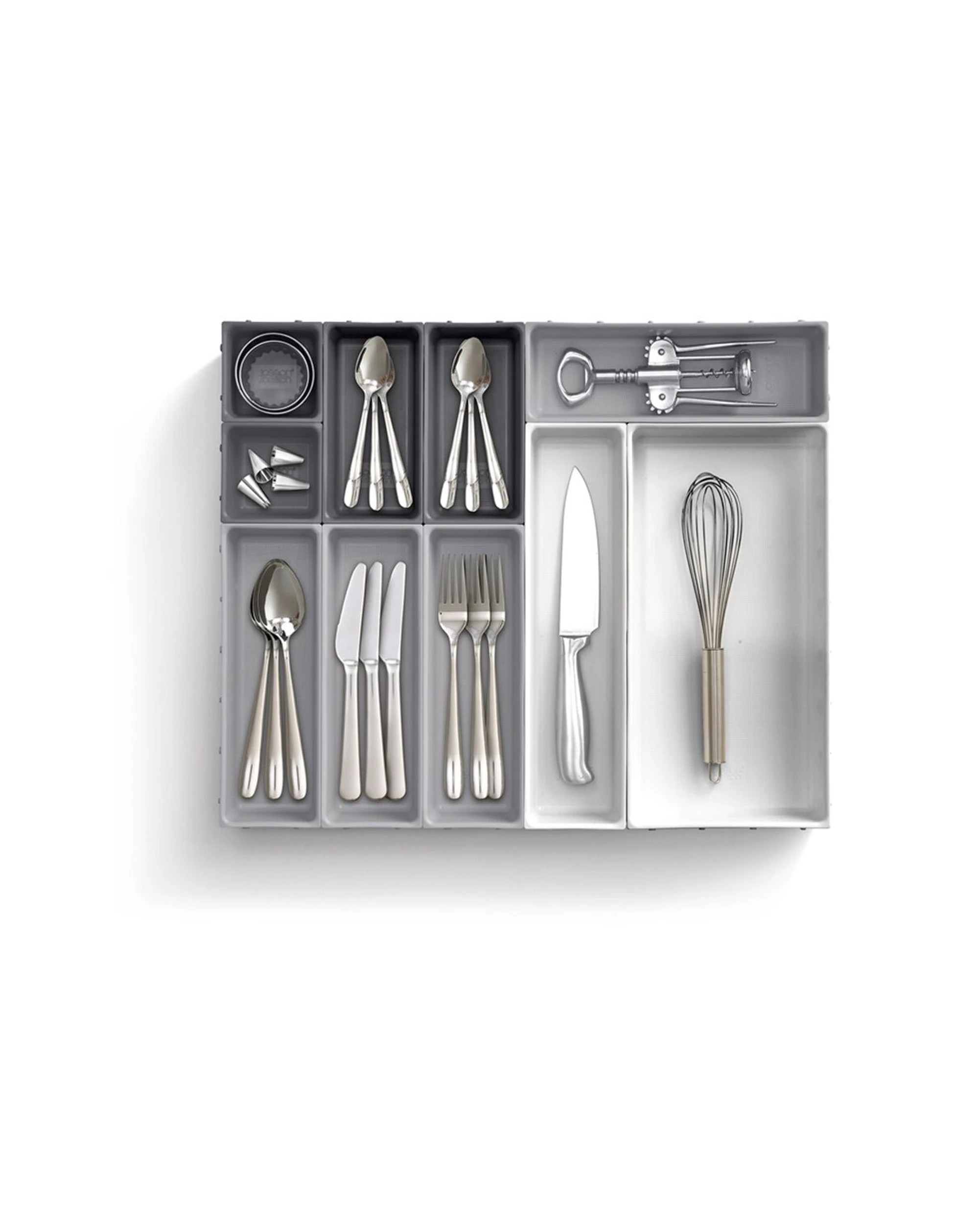 3 Joseph Joseph 10pc Blox Drawer Organiser Set Modular Storage System Light Stone - Beige, 3 of 7