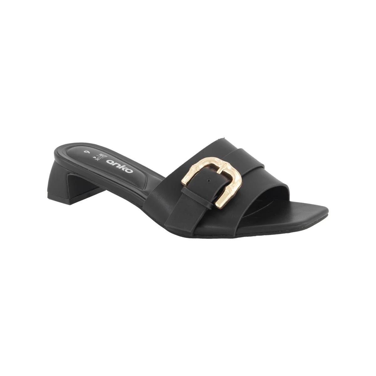 2 Buckle Low Heel Mules Black, 2 of 5
