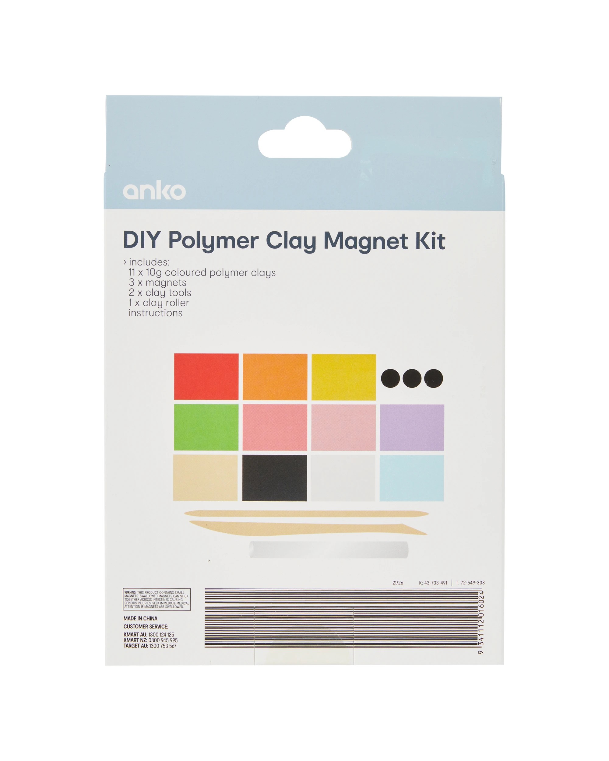 3 DIY Polymer Clay Magnet Kit - Hotdog, 3 of 3