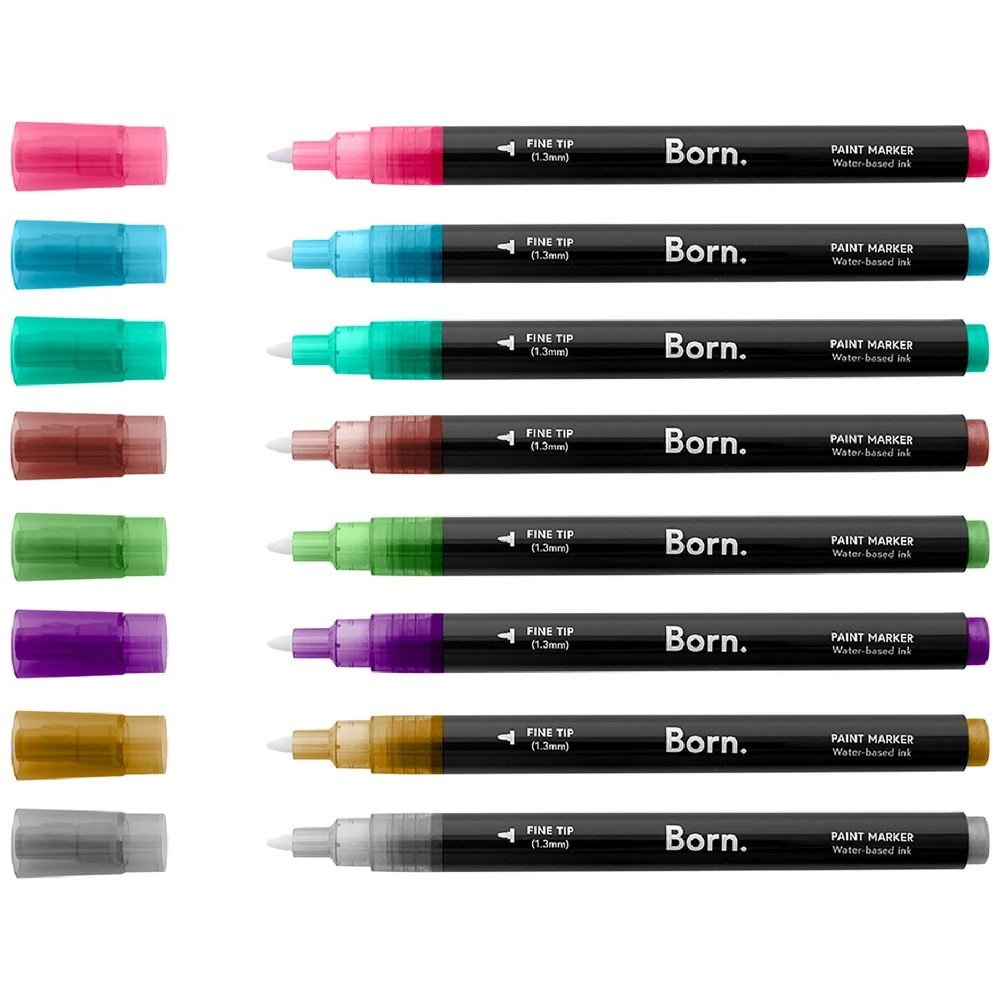 4 Born Acrylic Paint Marker 1.3mm Metallic 8 Pack, 4 of 4
