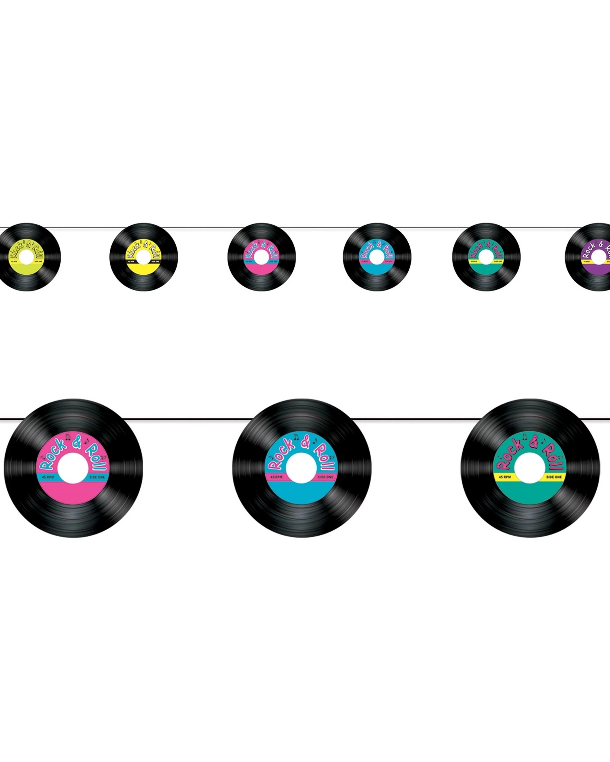 1 Rock and Roll Record Garland Banner, 1 of 1