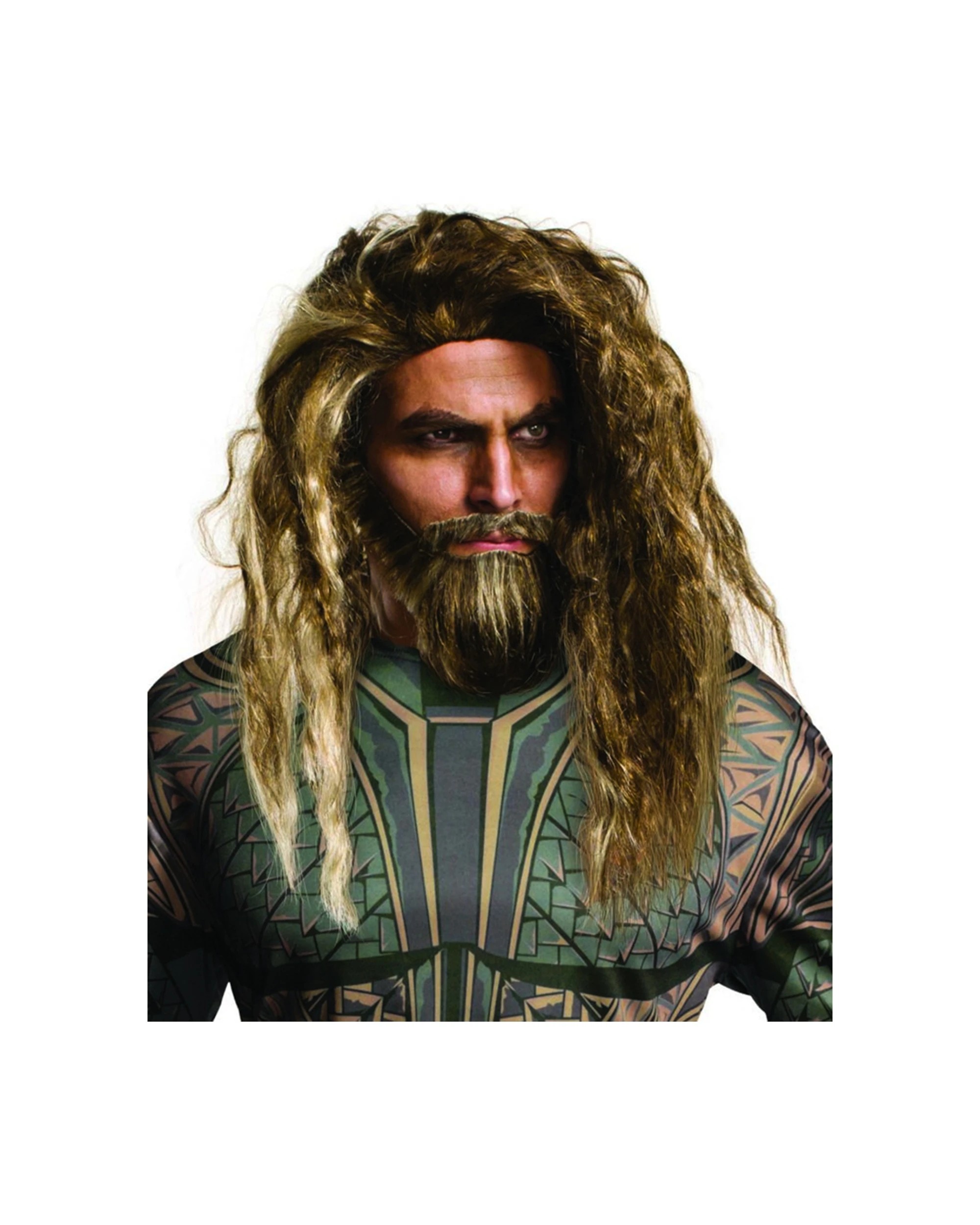 1 DC Aquaman Beard & Wig Set Adult Hero Costume Party Dress Up Accessory - Brown, 1 of 2