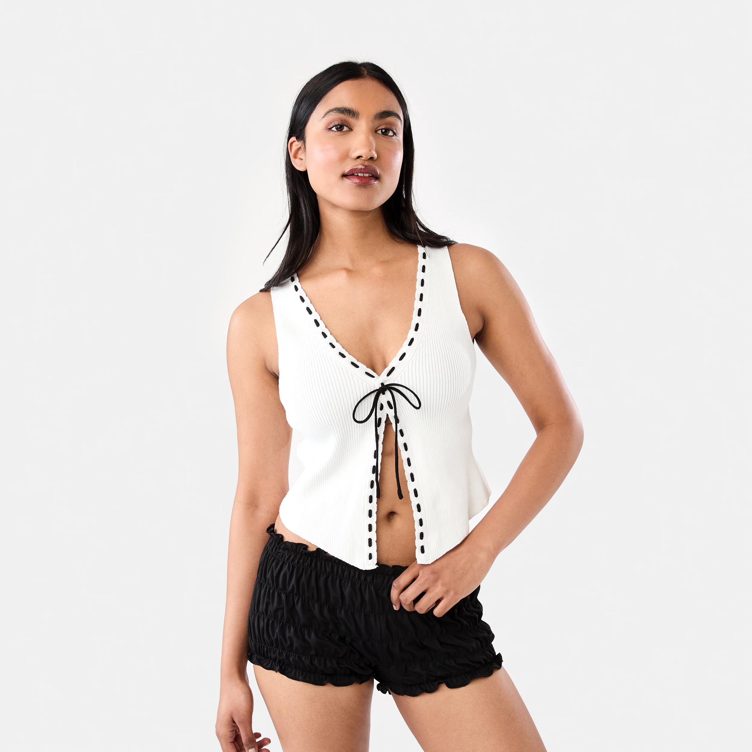 8 True Knit Ribbon Vest Snw White, 8 of 8