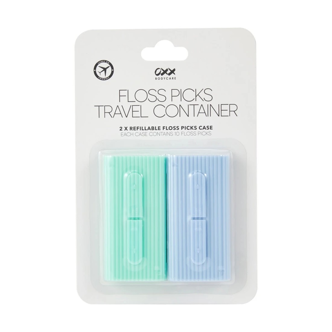 1 OXX Bodycare 2 Pack Floss Picks Travel Container, 1 of 5