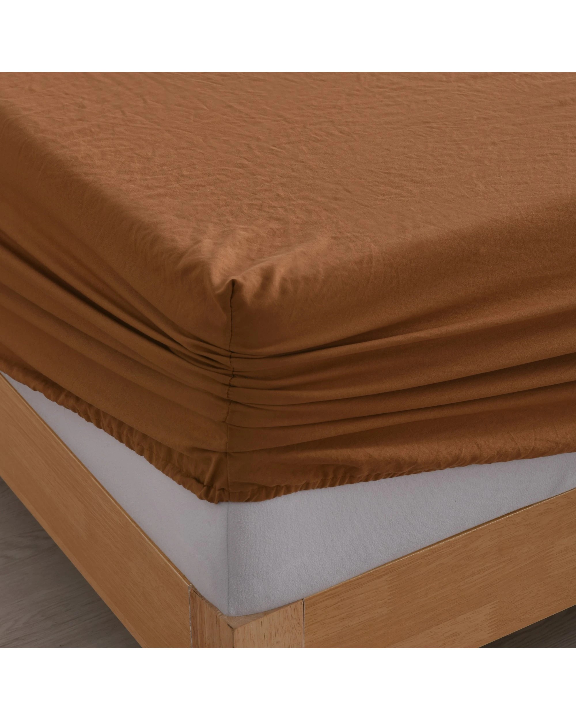 5 Dreamaker Superfine Washed Microfibre Sheet Set - Super King Bed - Rust, 5 of 7