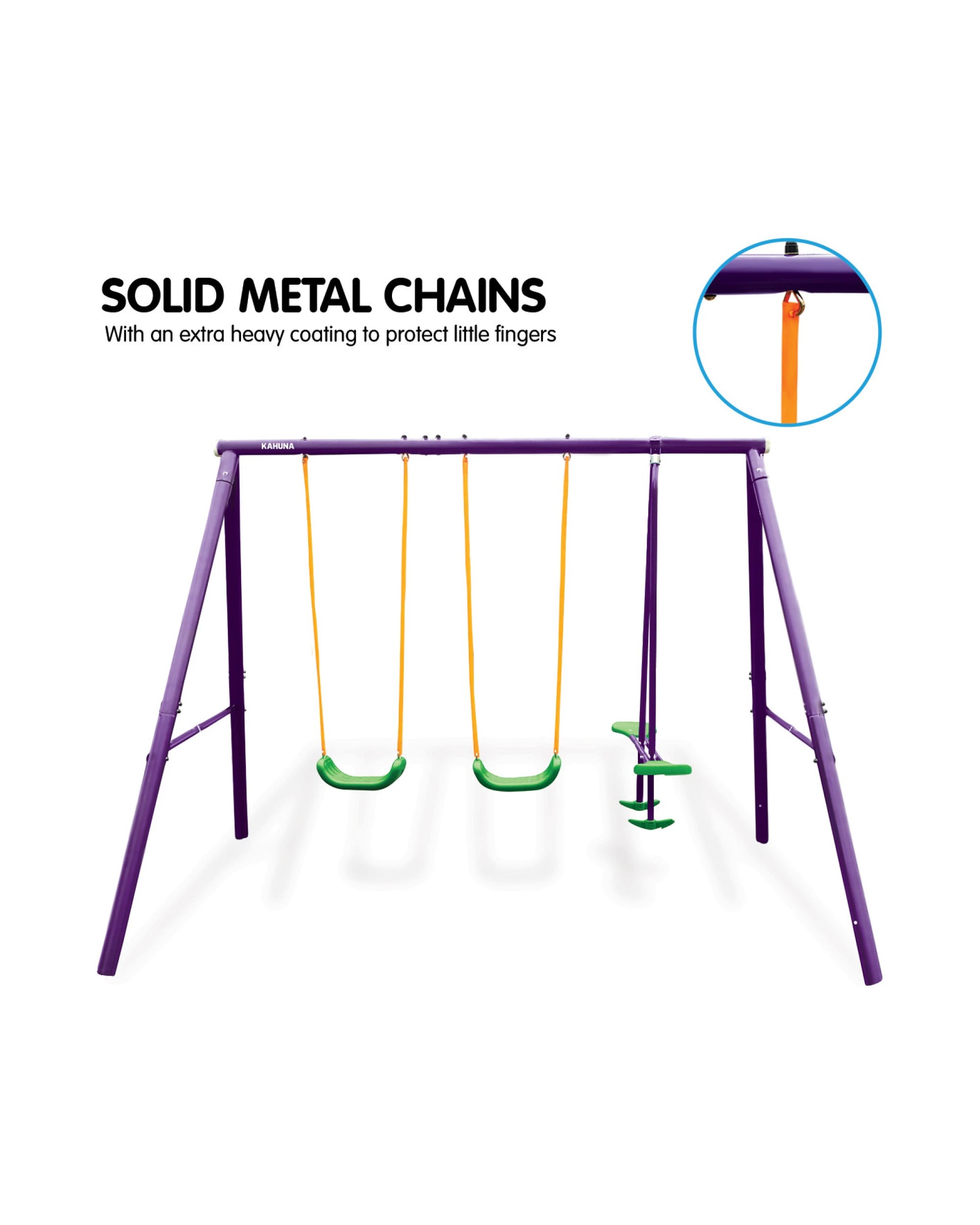 7 Kahuna Kids 4-seater Swing Set Purple Green, 7 of 8