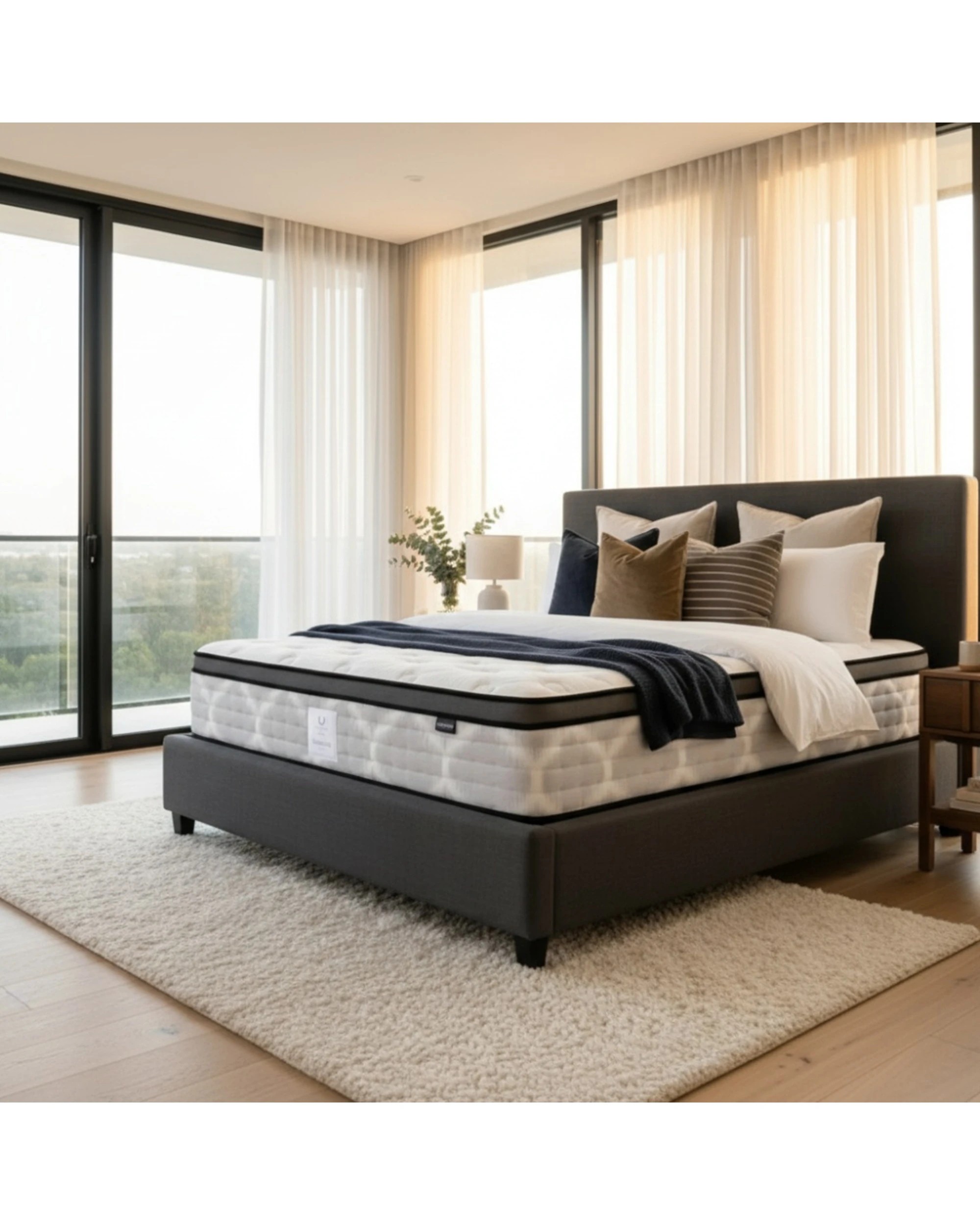 1 Stafford & Mason Santorini Plush Australian Made Mattress 5-Zone Pocket Spring - King Bed - White, 1 of 5