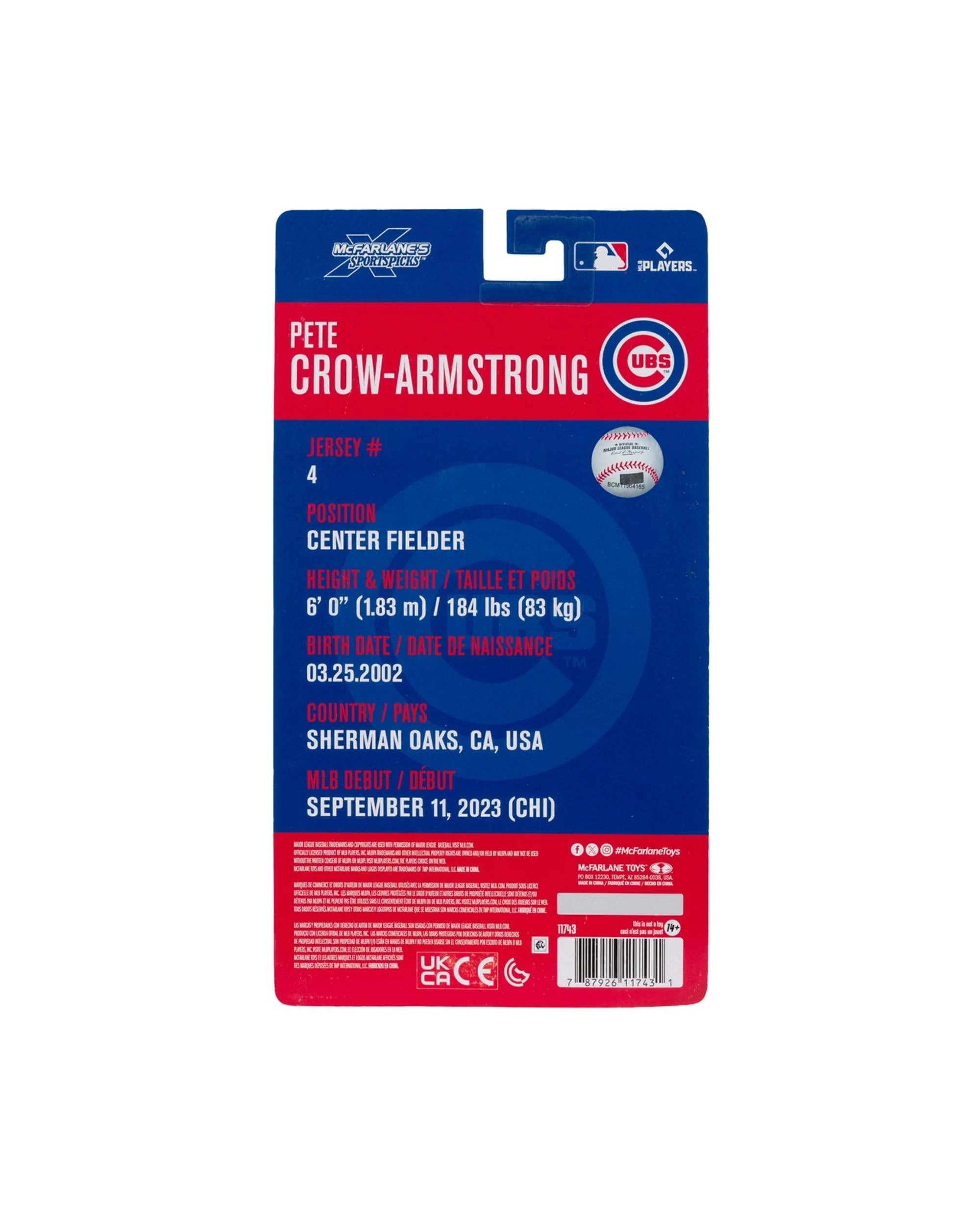 9 McFarlane SportsPicks MLB Cubs Pete Crow-Armstrong 6 inch Articulated Figure, 9 of 9