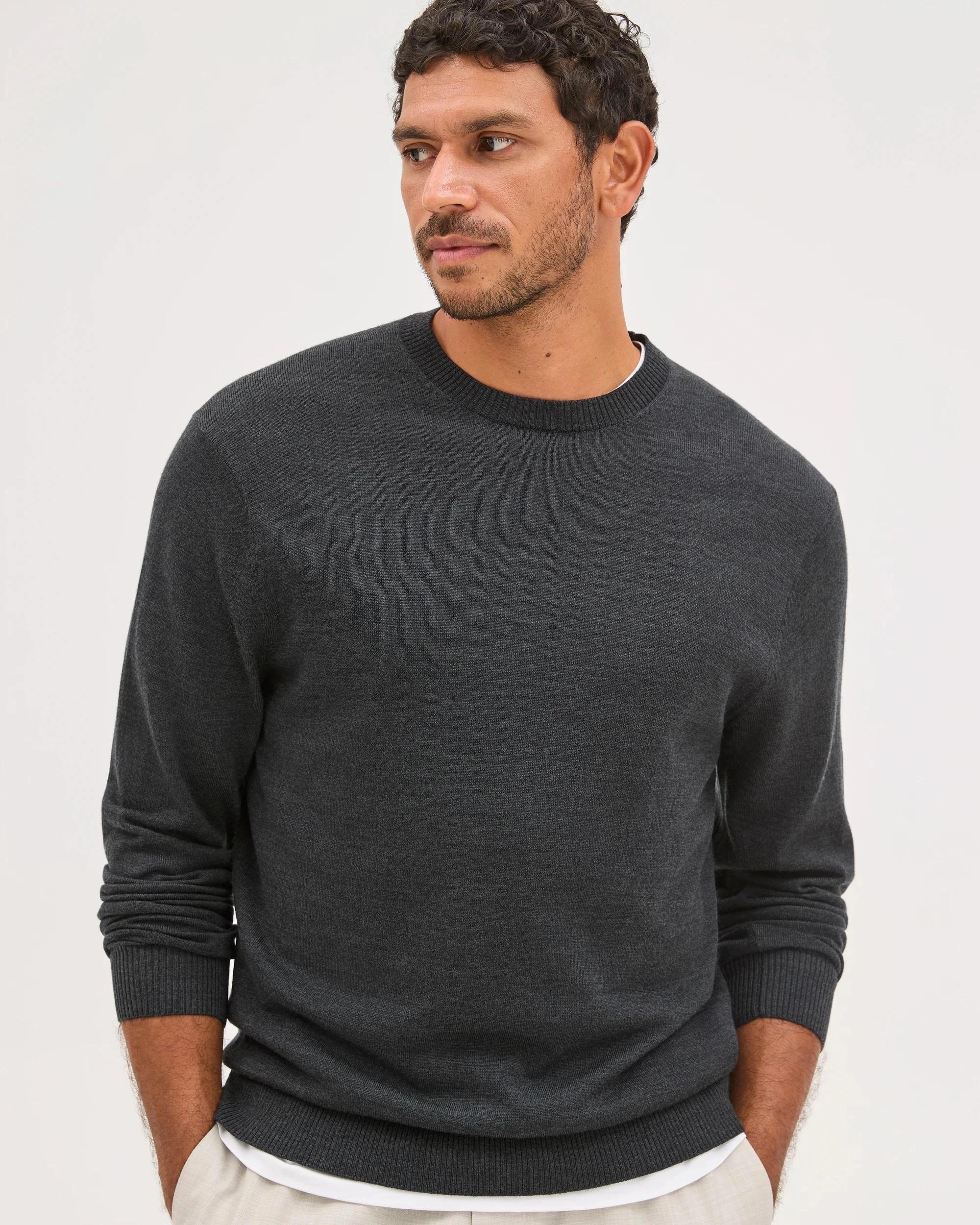 3 Preview Australian Merino Wool Knit Jumper BLACK, 3 of 7