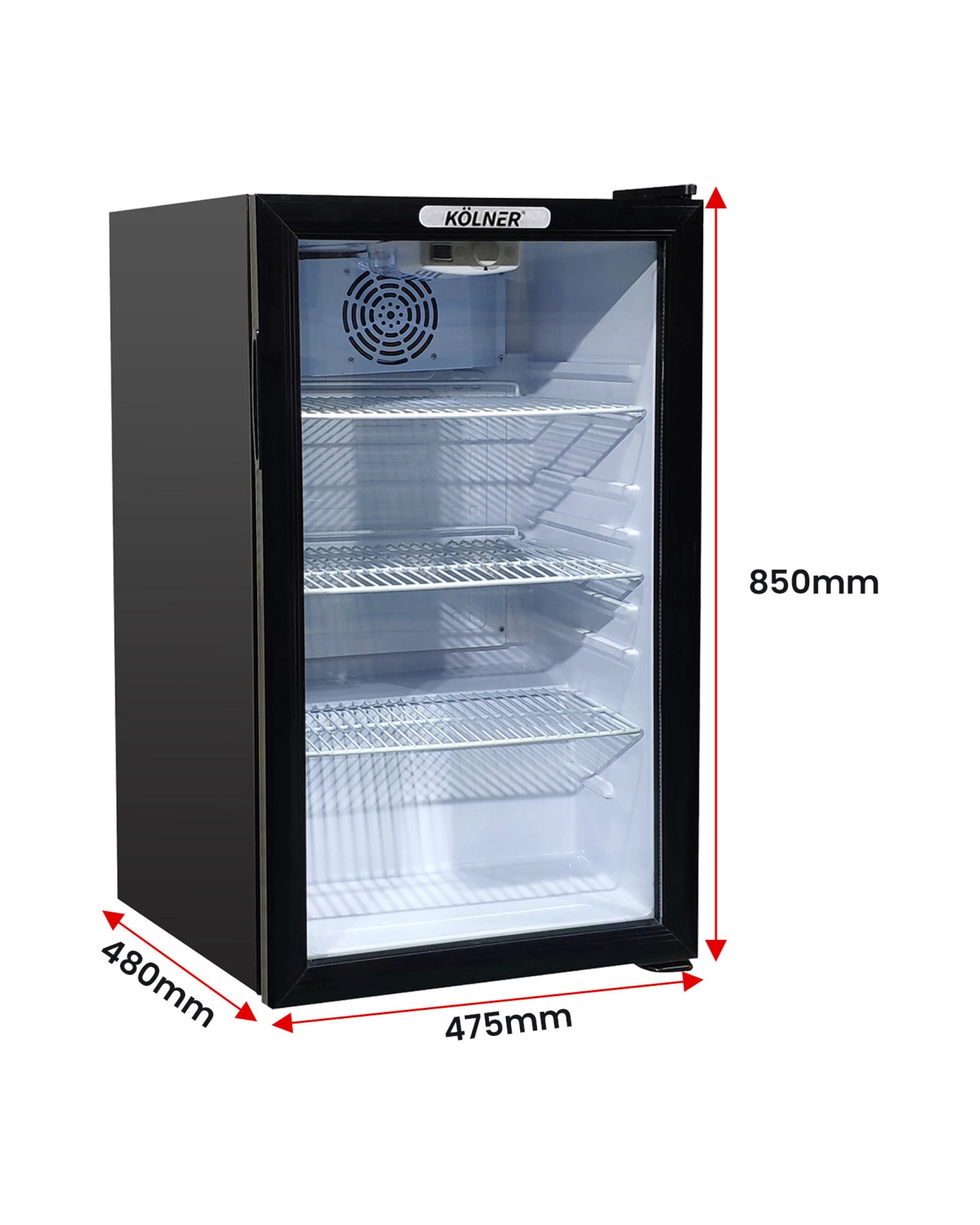 2 Kolner 100L Mini Bar Wine Fridge Glass Door Beverage Cooler Drinks Refrigerator - Black, 2 of 7