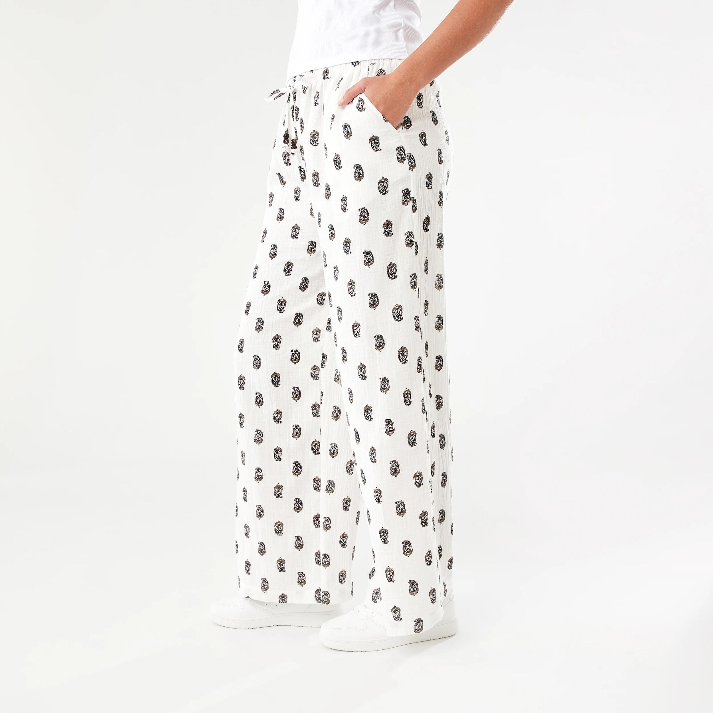 2 Tie Waist Double Cloth Pants Pais Tile, 2 of 5