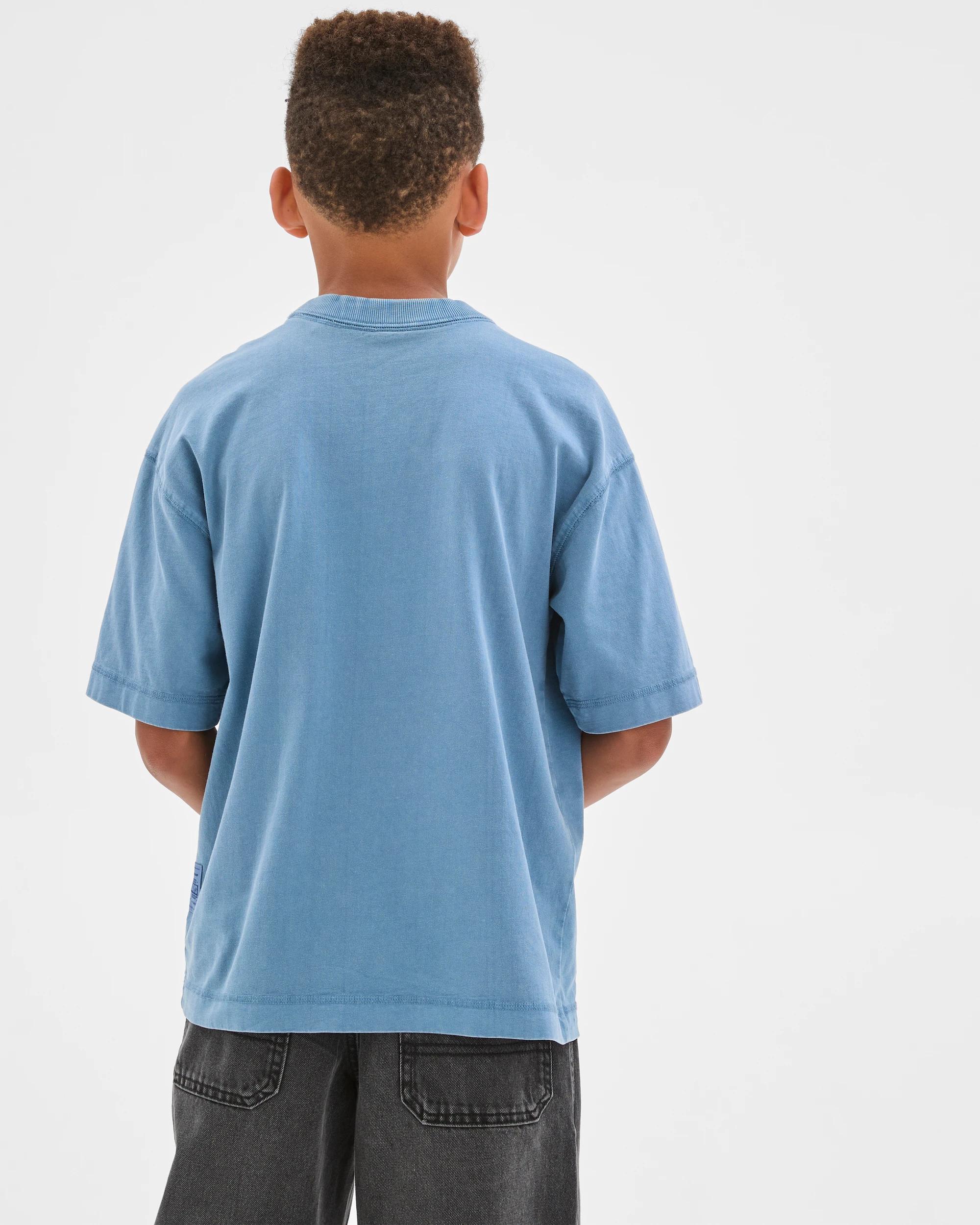 4 Target Kids Australian Cotton Oversized Washed T-Shirt BLUE, 4 of 6