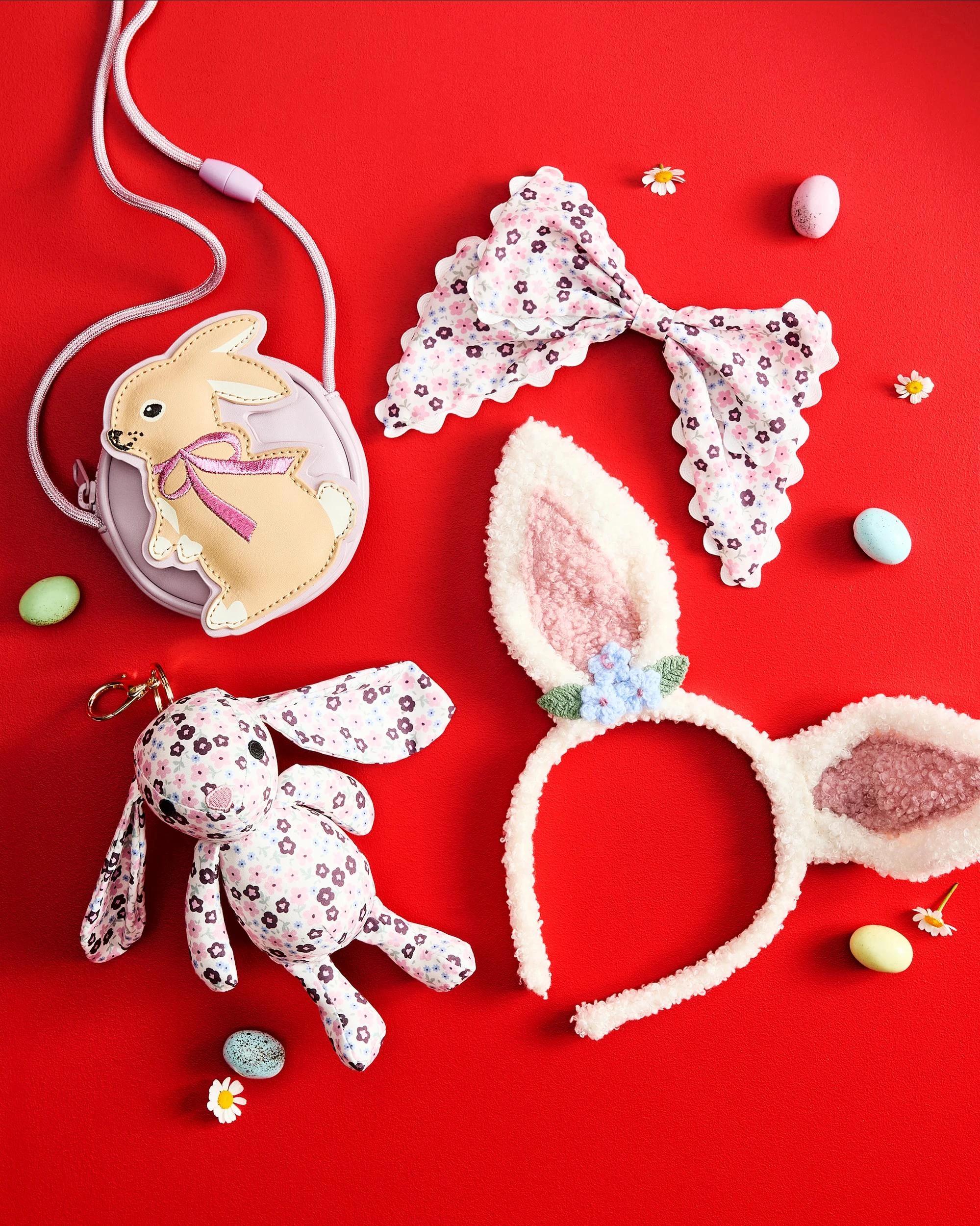 1 Target Kids Kids Shearling Crochet Flowers Bunny Ears Headband WHITE, 1 of 4