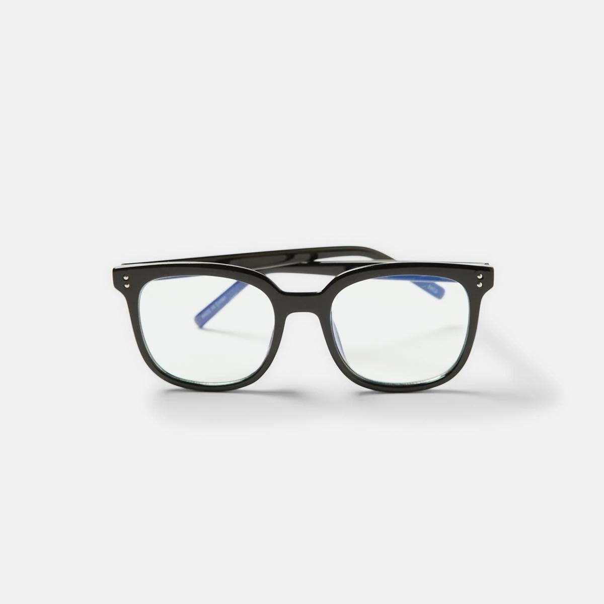 1 Black Frame Blue Lens Glasses Clear, 1 of 6