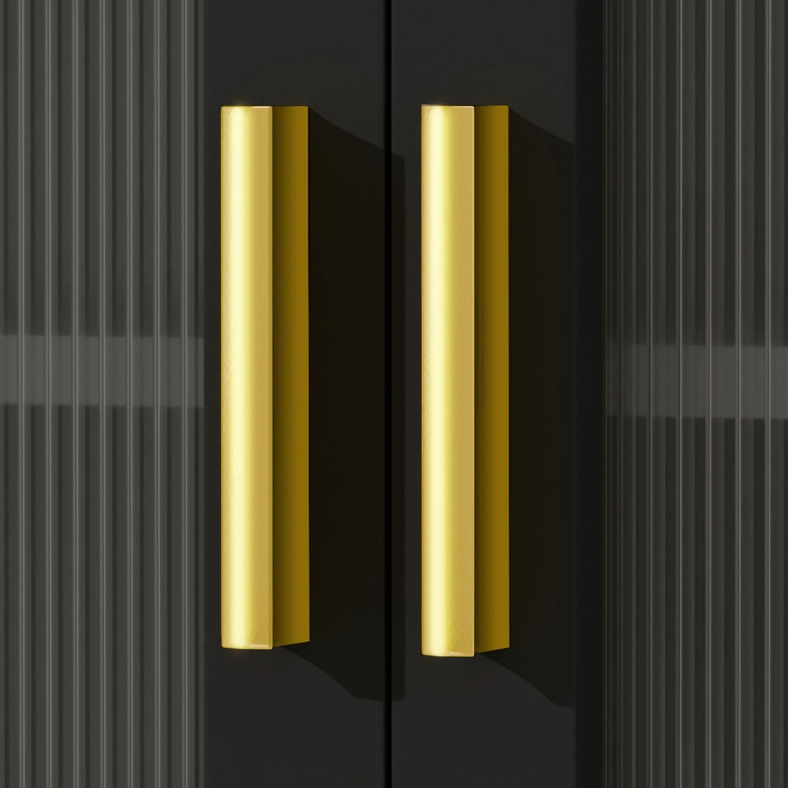 6 Alfordson Buffet Sideboard Cupboard Cabinet Storage Fluted Doors Pantry - Black, 6 of 10