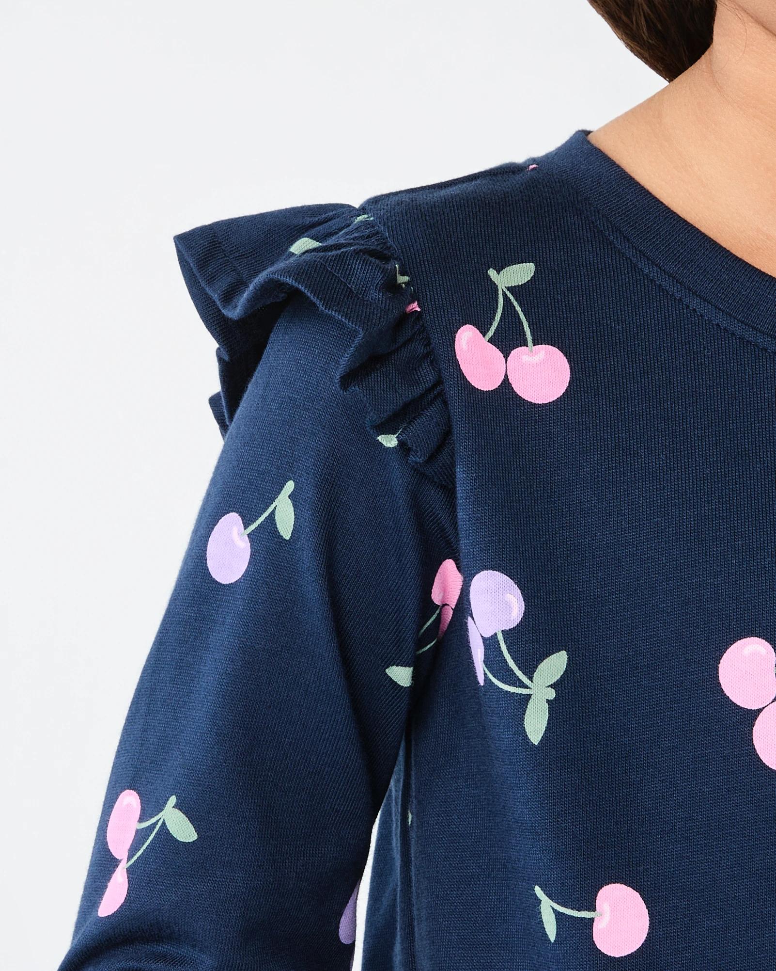 5 Long Sleeve Jersey Dress Blu Chries, 5 of 8