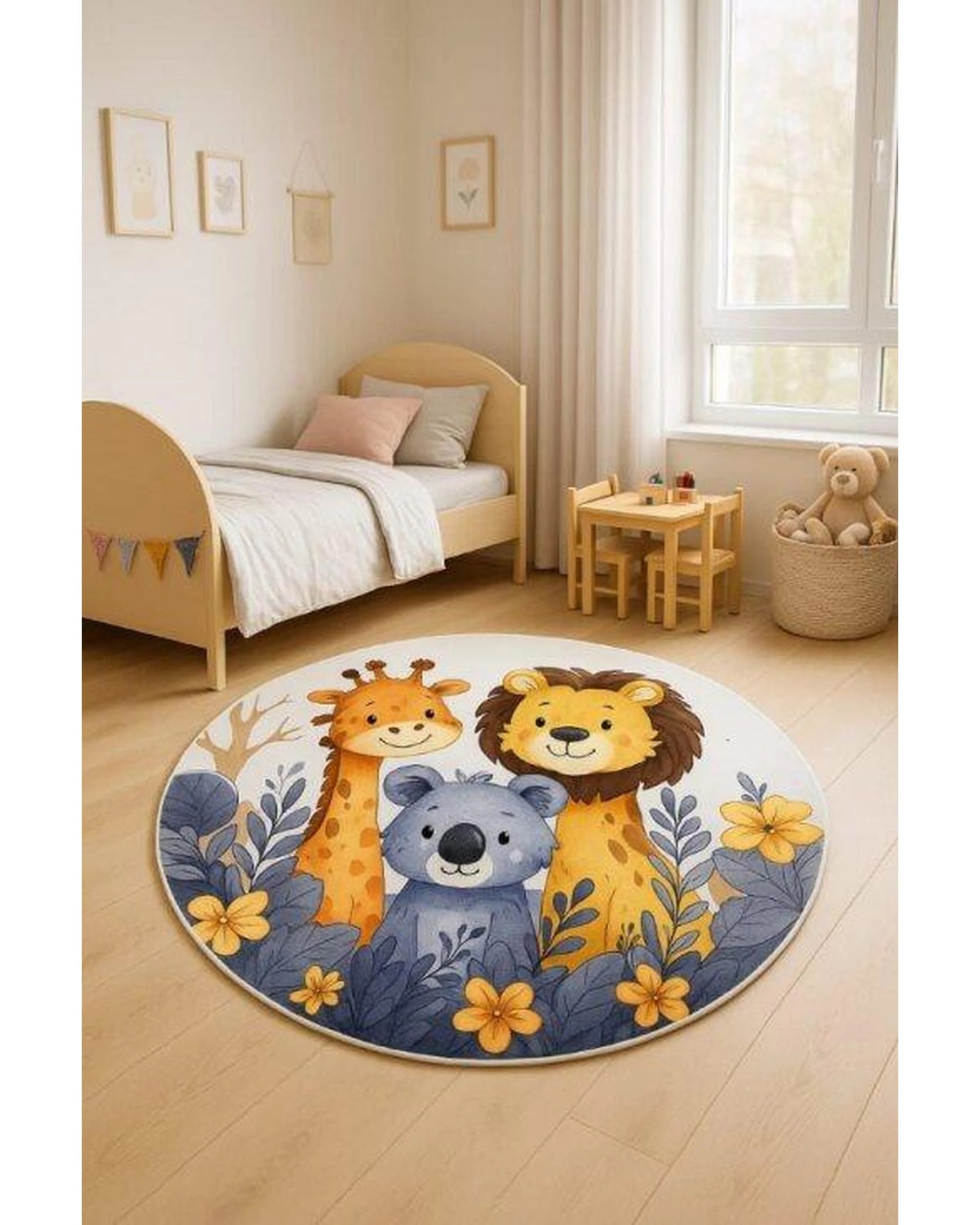 4 La Grace Home Ultra Soft Kids Tiger Giraffe Koala Plush Mat - 160x160cm, 4 of 4