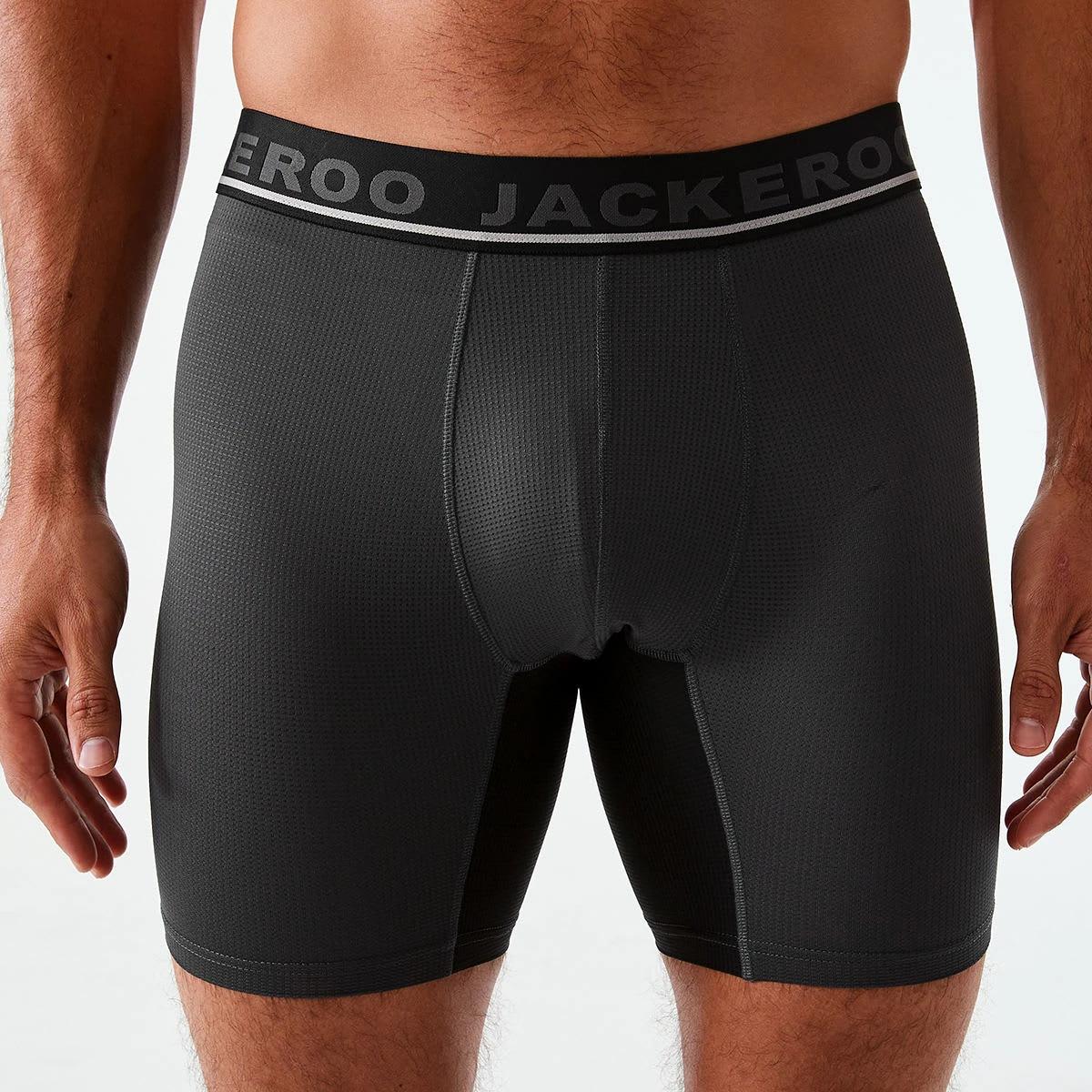 3 3 Pack Jackeroo Mid Length Mesh Trunks BLACK, 3 of 8