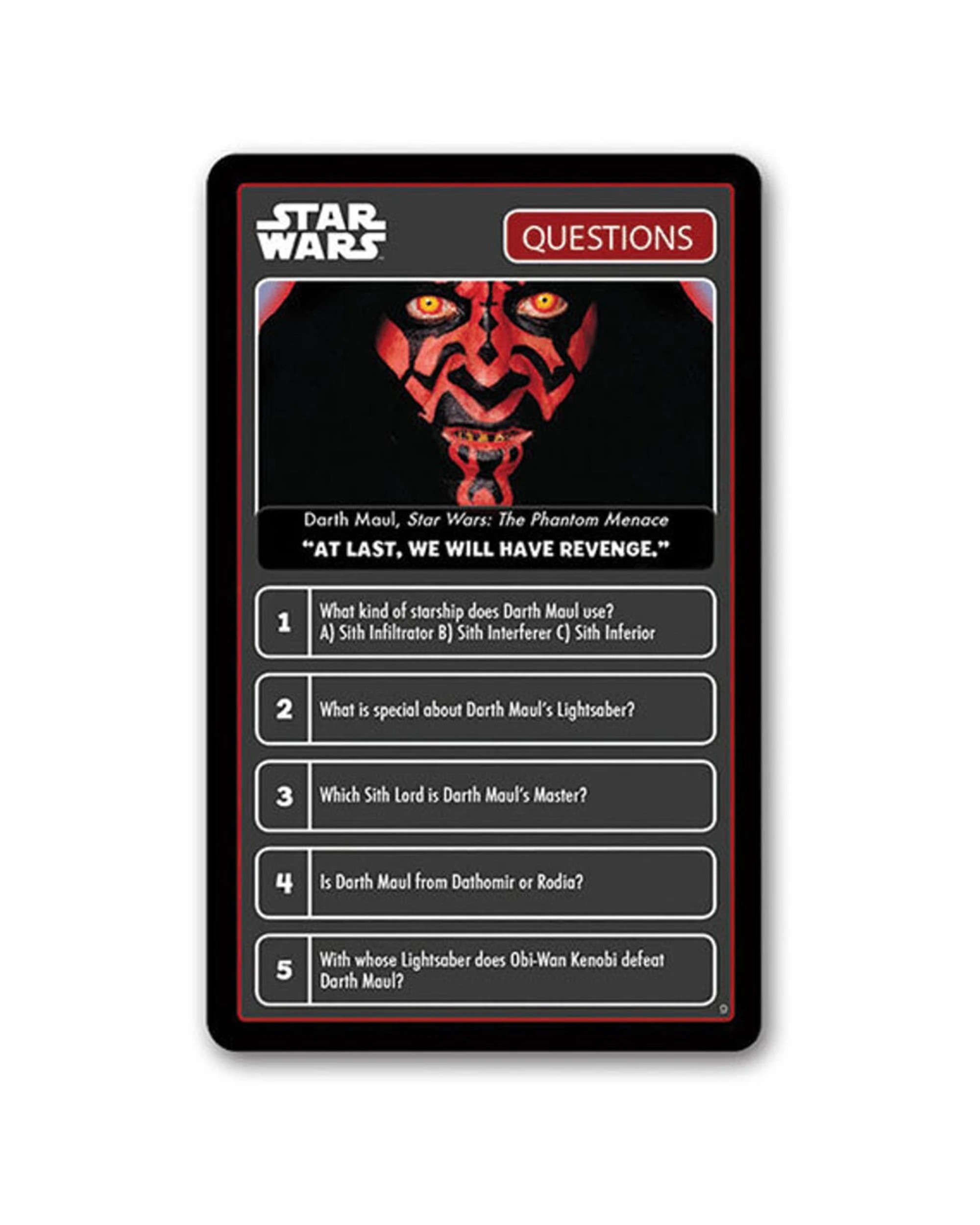 5 Top Trumps Quiz Star Wars Playing Card Game Collection - Black, 5 of 7