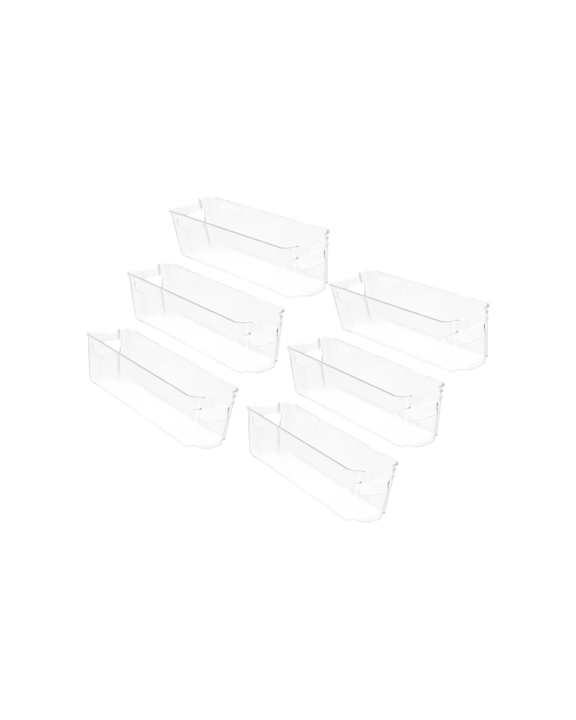 1 Boxsweden 6PK Crystal Stackable Basket Organiser 37x11cm - Clear, 1 of 3