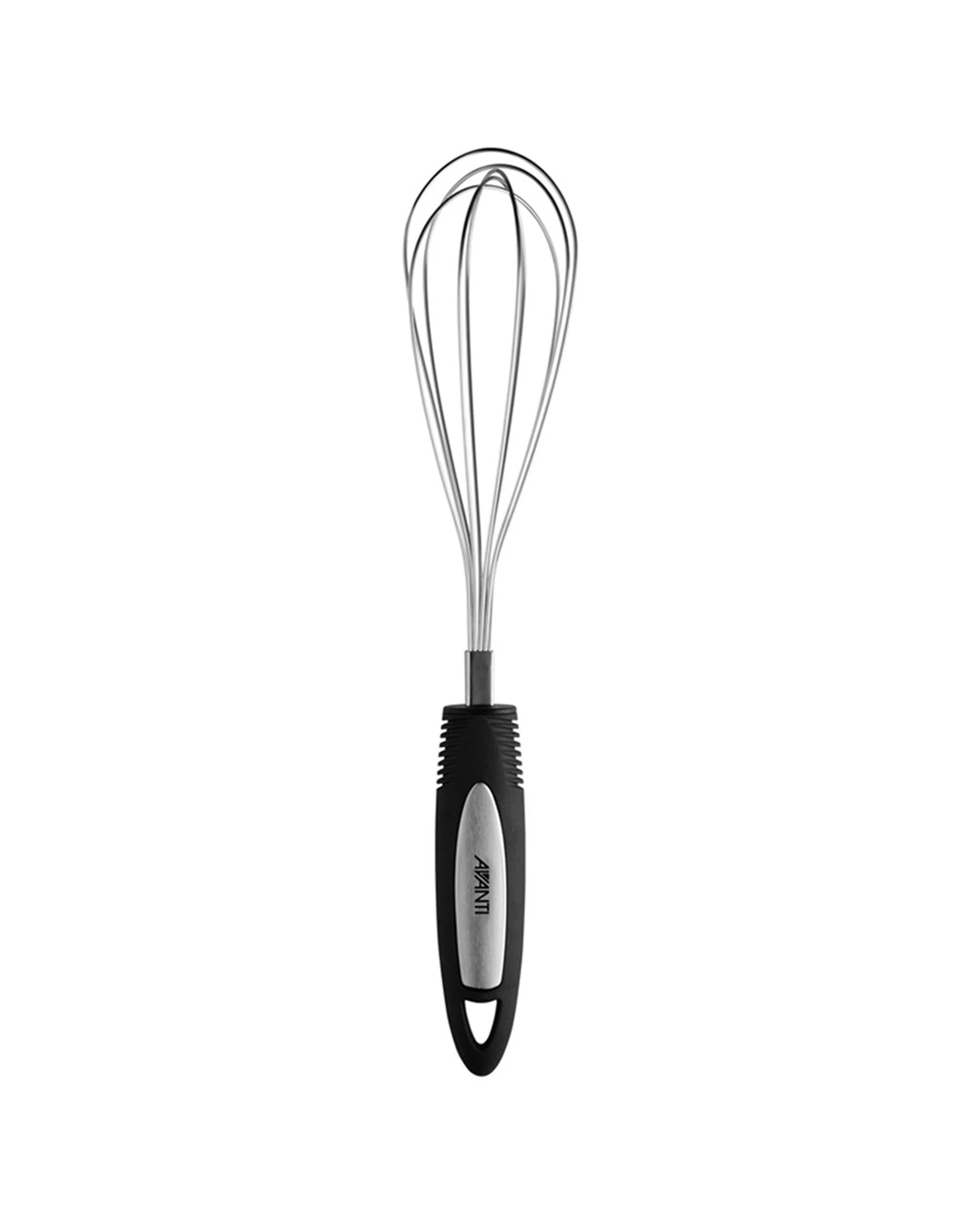 1 Avanti Soft Grip Stainless Steel Whisk Ergonomic Non-slip Looped Handle - Black, 1 of 1