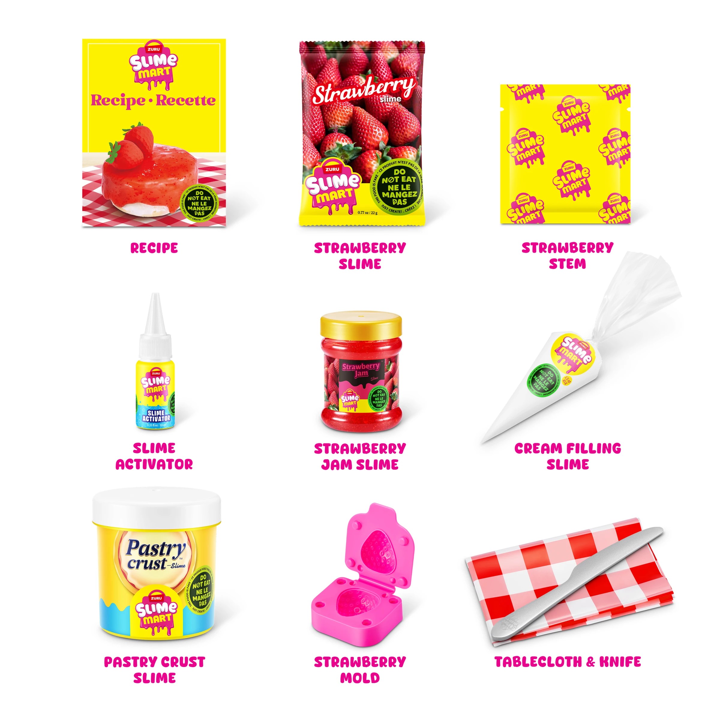 6 12 Piece Zuru Slime Mart Strawberry Cheesecake Playset, 6 of 9