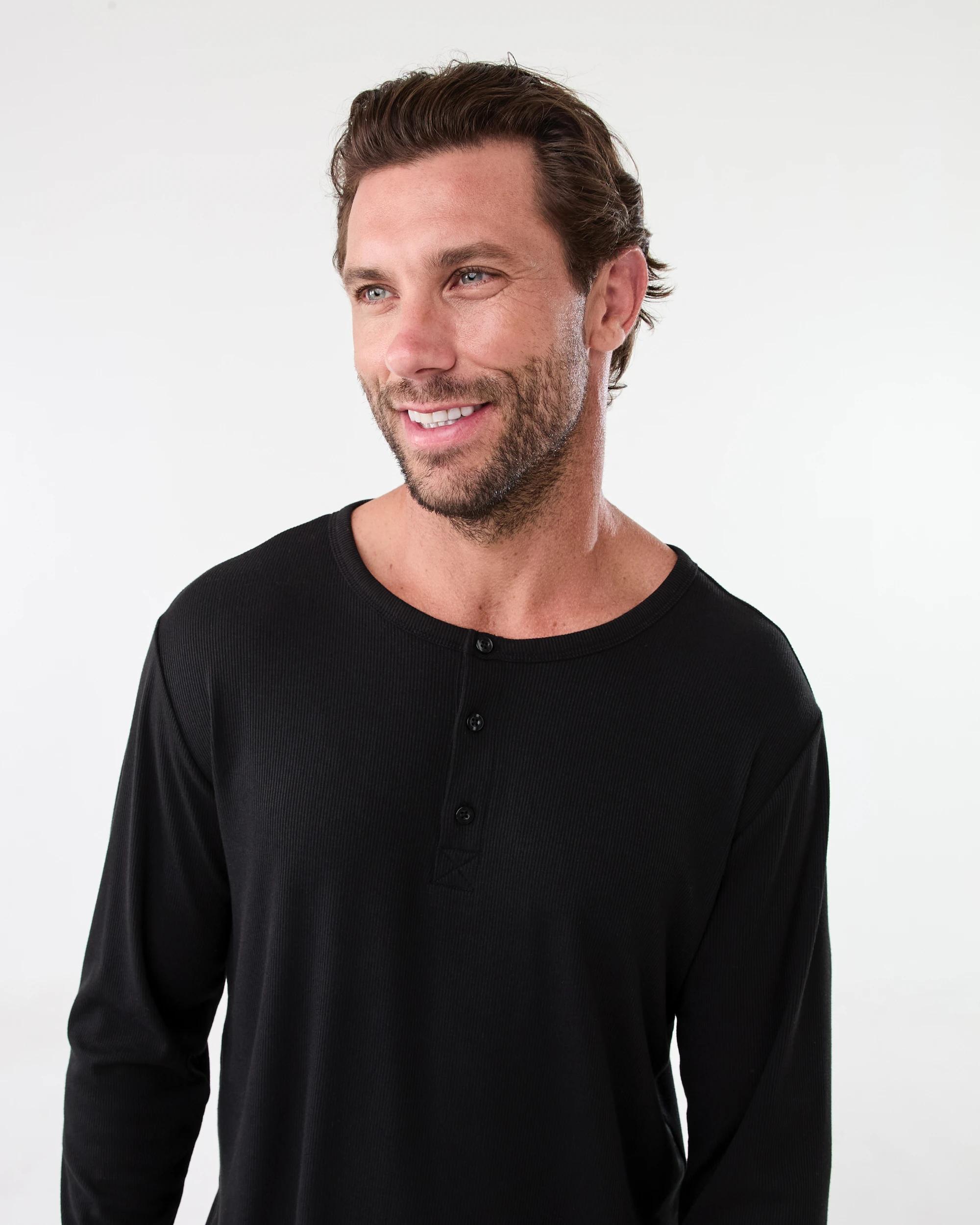 4 Long Sleeve Rib Top Black, 4 of 7
