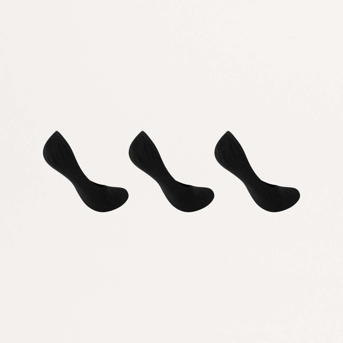 2 3 Pack Bamboo Footlets BLACK, 2 of 3