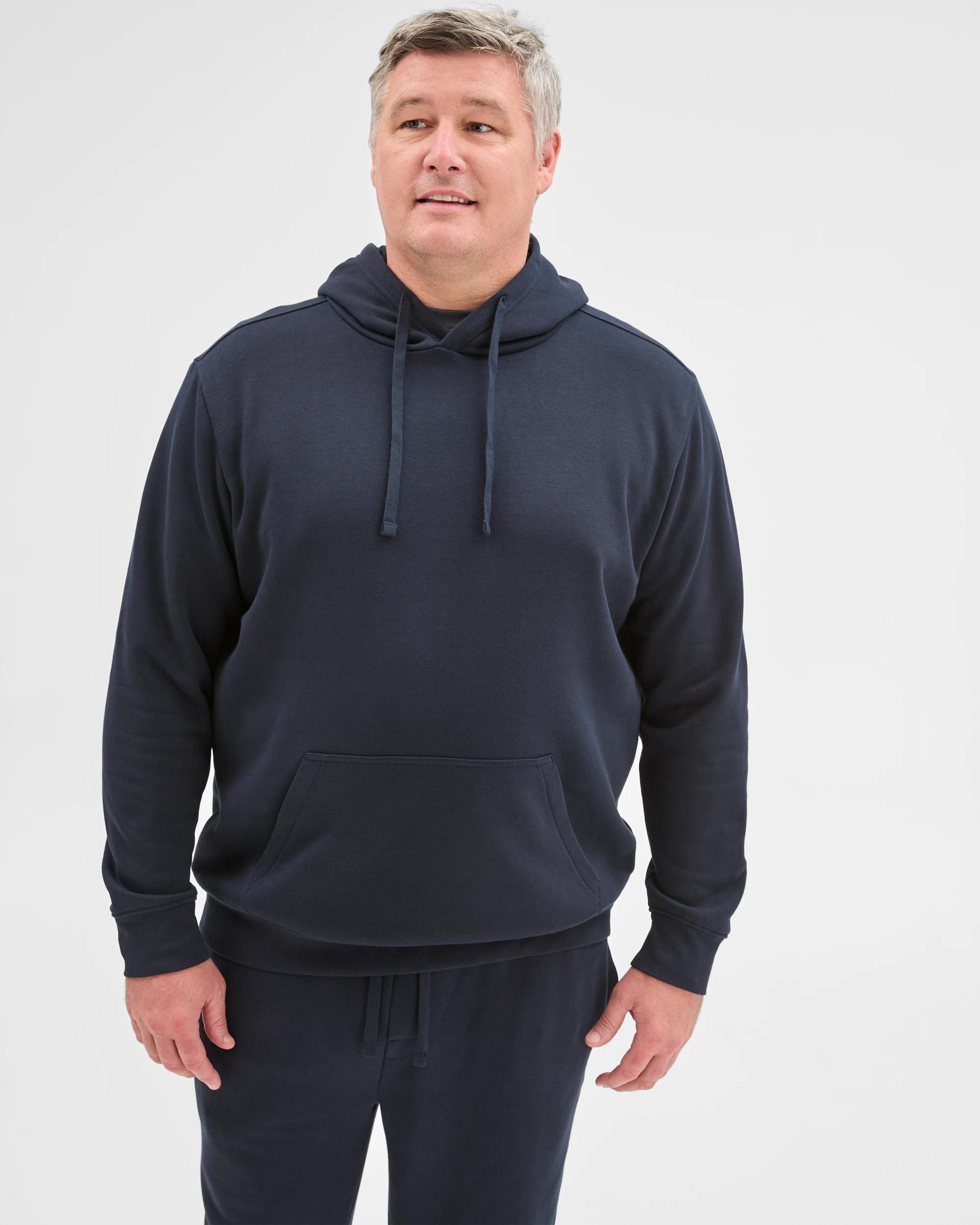 2 Target Man Plus Plus Size Australian Cotton Blend Fleece Popover Jumper NAVY BLUE, 2 of 5