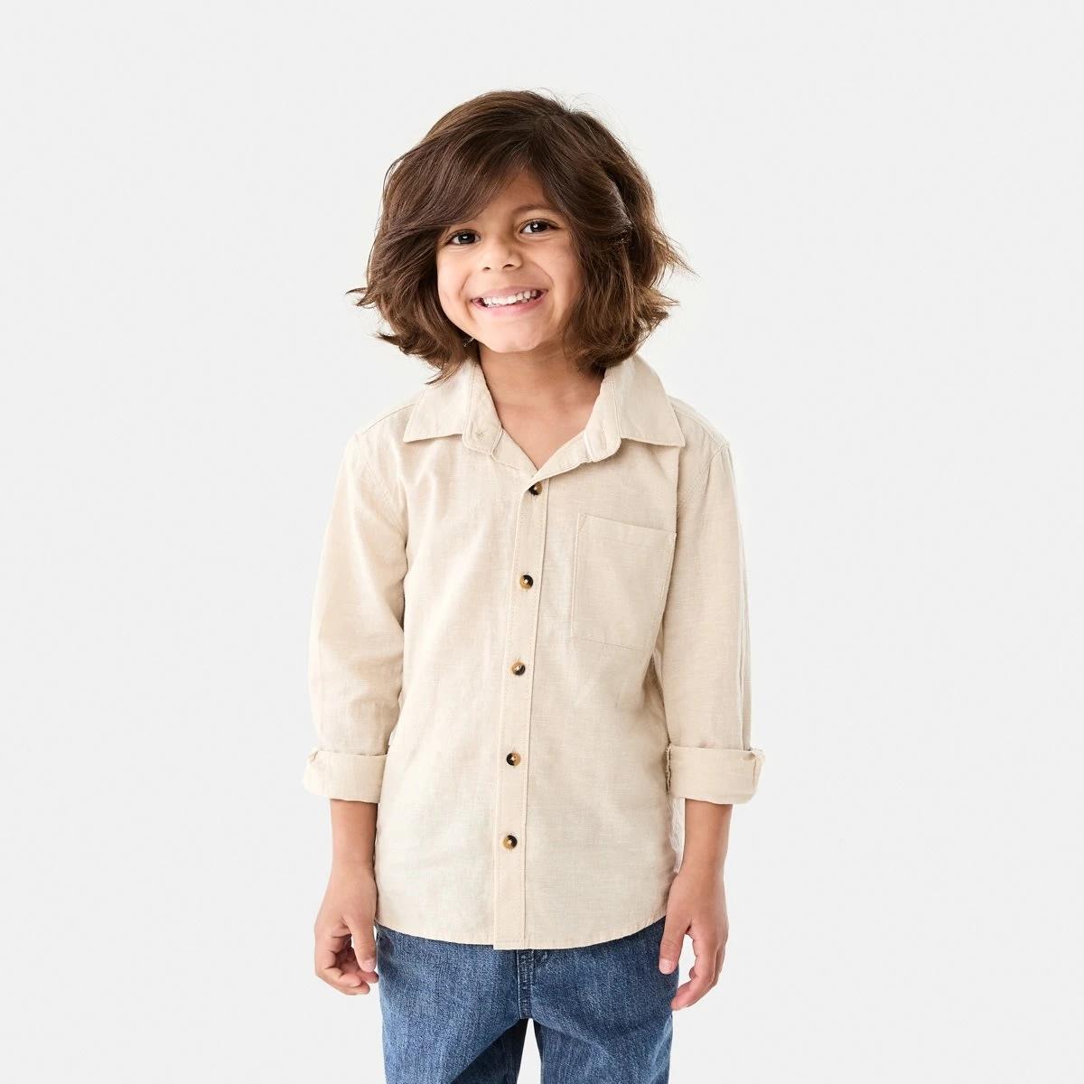 2 Long Sleeve Linen Shirt NATURAL LINEN, 2 of 8