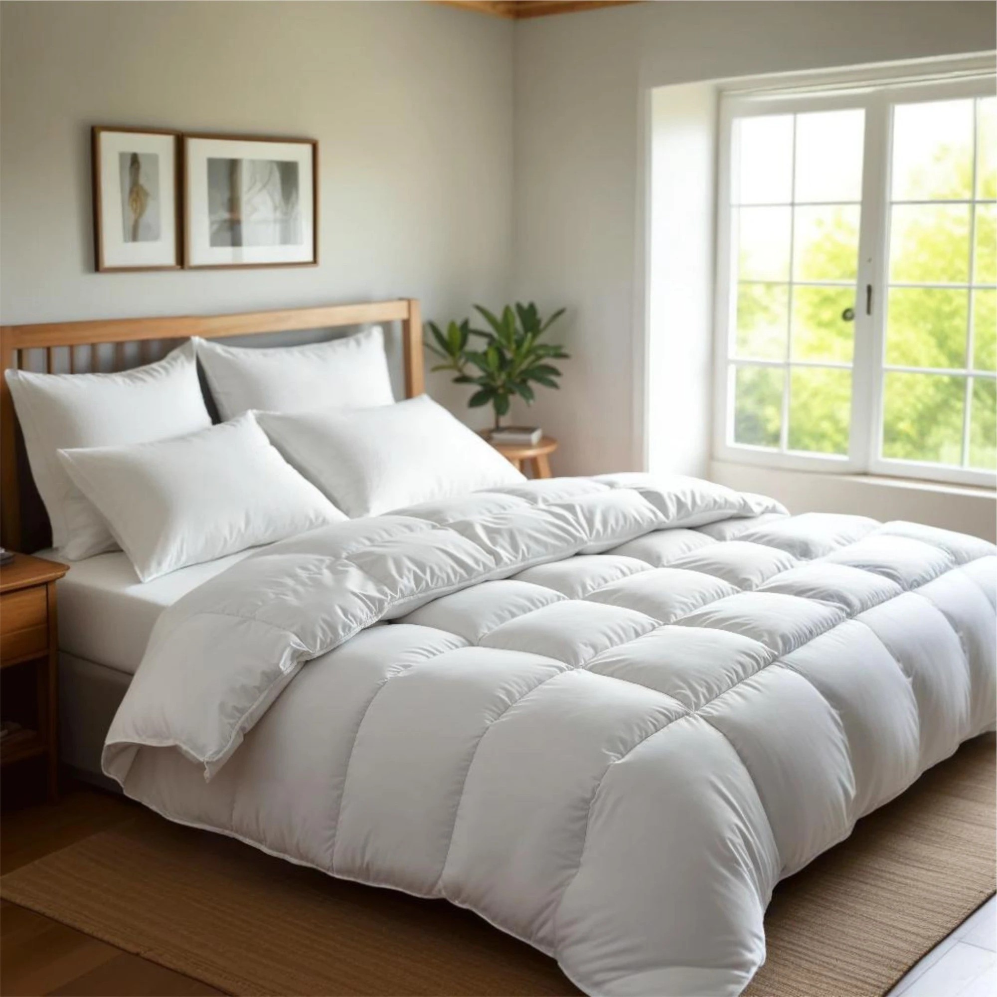 2 Royal Comfort 500GSM 95% Goose Feather 5% Down Quilt All-Seasons - Double Bed - White, 2 of 5