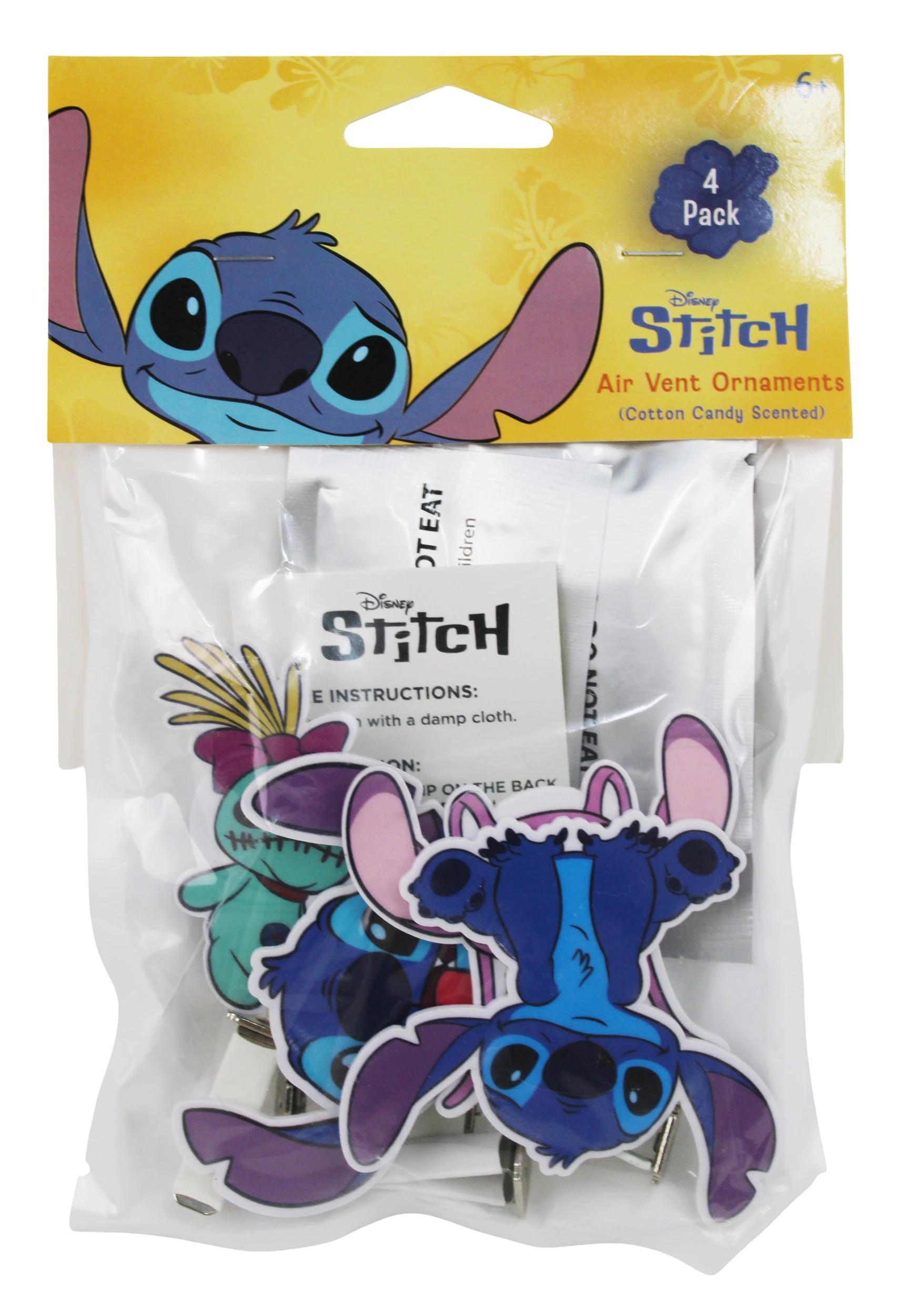 1 4 Pack Disney Stitch Air Vent Ornaments, 1 of 2